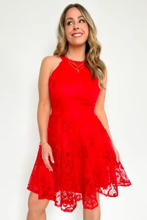 Darling Dancer Fit and Flare Lace Dress - FINAL SALE