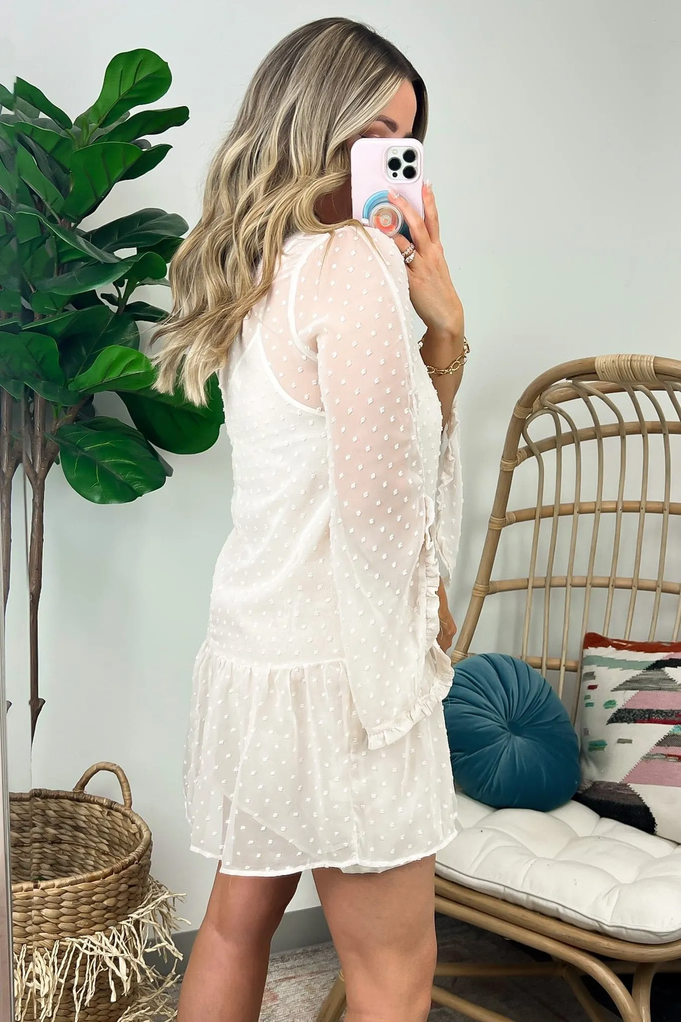 Darling Expression Swiss Dot Button Down Dress - FINAL SALE