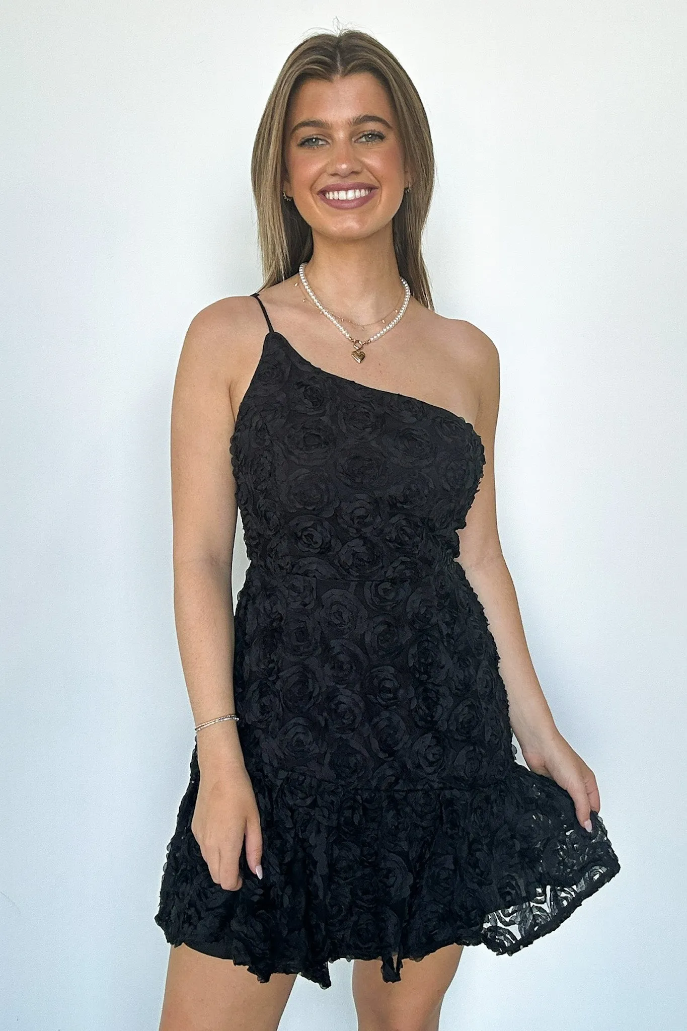 Darling Glow Floral Applique Dress - FINAL SALE