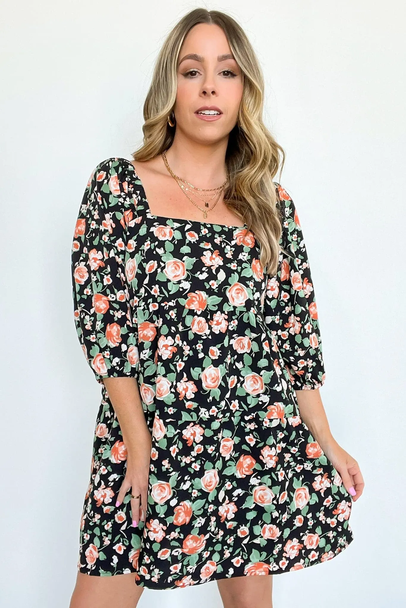 Darling Whimsy Floral Print Puff Sleeve Dress - FINAL SALE