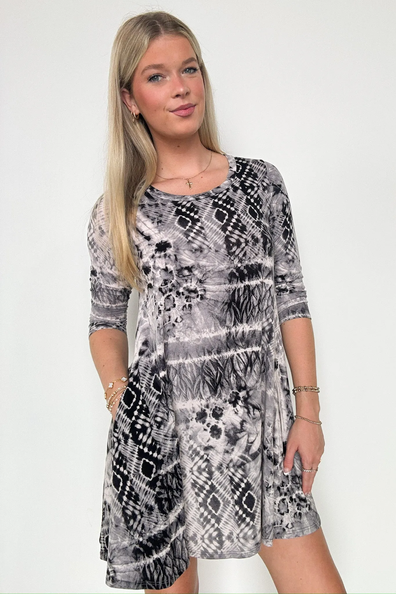 Definite Drama Abstract Print Shift Dress - FINAL SALE