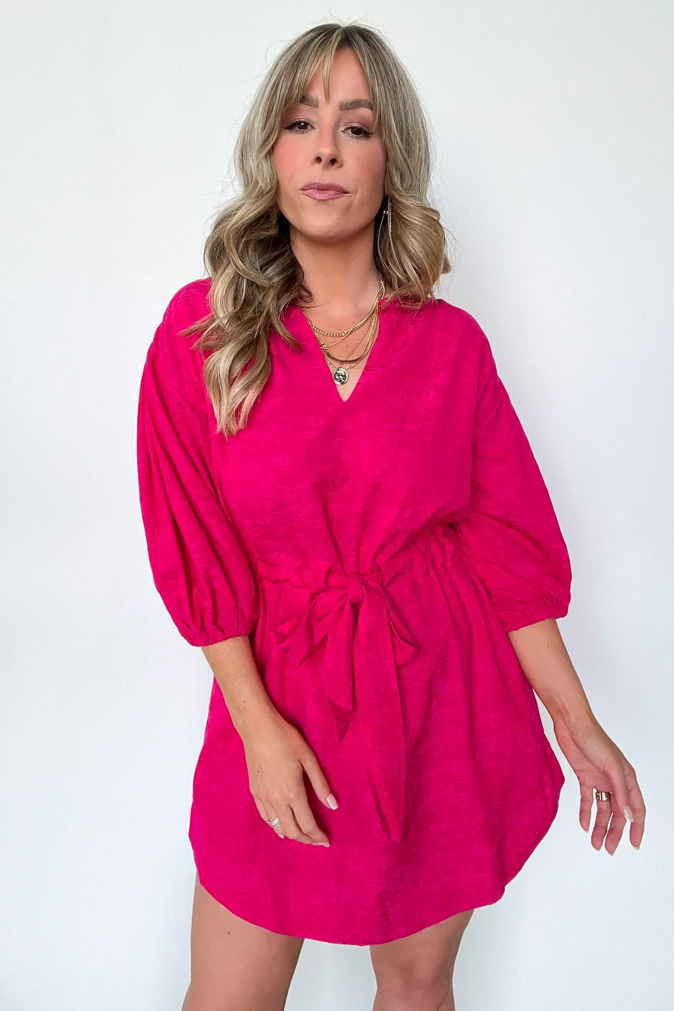 Delicate Sweetness V-Neck Tie Waist Dress - FINAL SALE