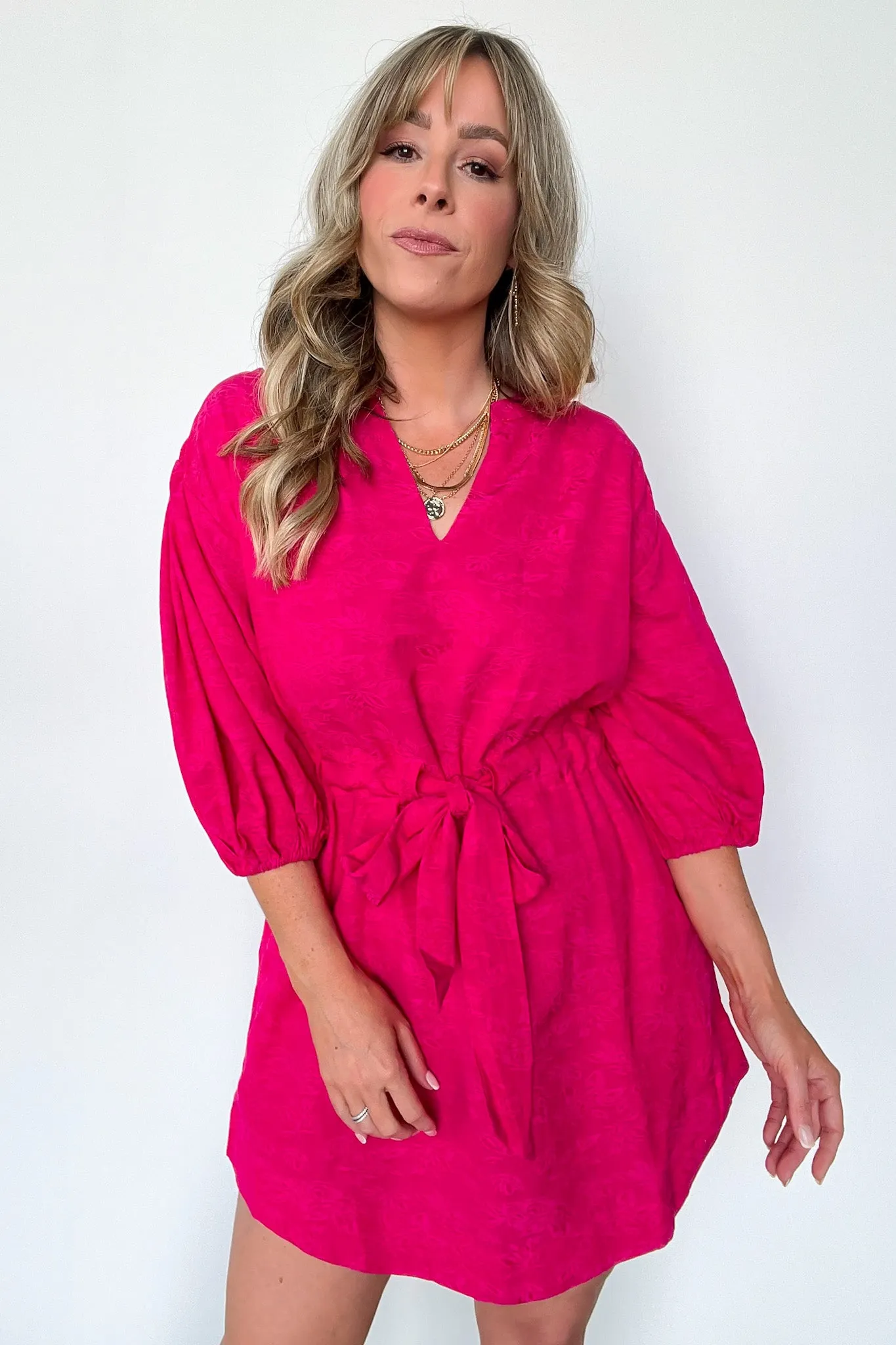 Delicate Sweetness V-Neck Tie Waist Dress - FINAL SALE