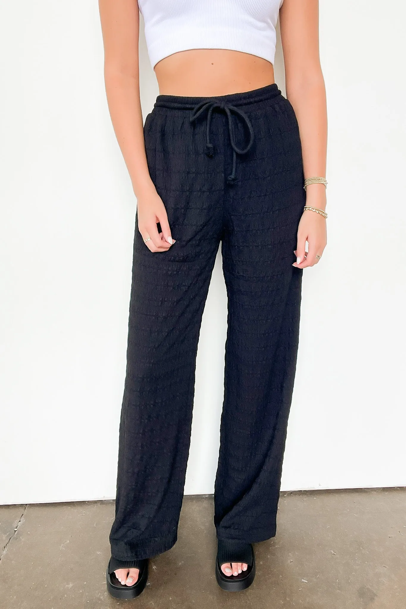 Delightful Approach High Waist Textured Knit Pants - FINAL SALE