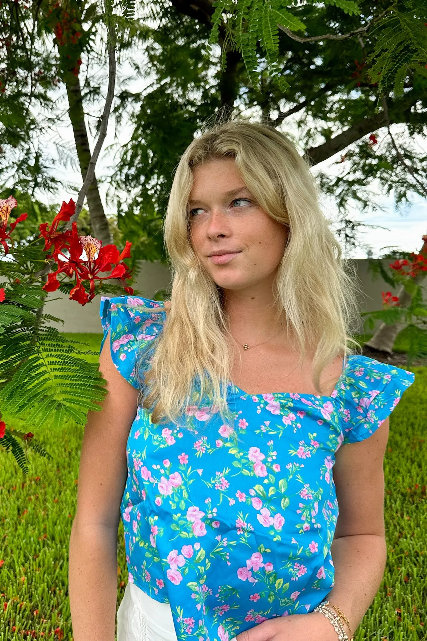 Delightful Expression Floral Sweetheart Tank Top - FINAL SALE