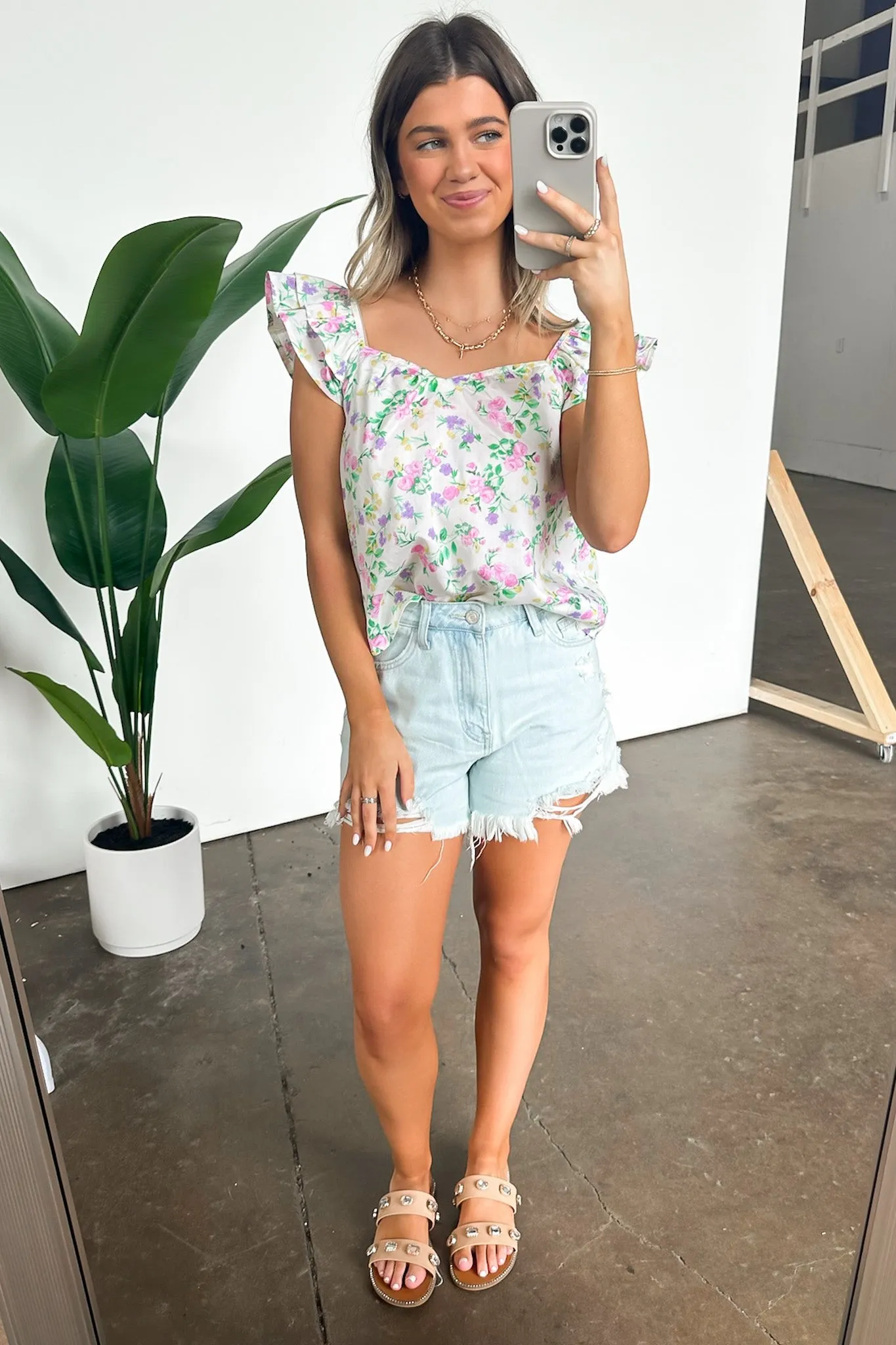 Delightful Expression Floral Sweetheart Tank Top - FINAL SALE