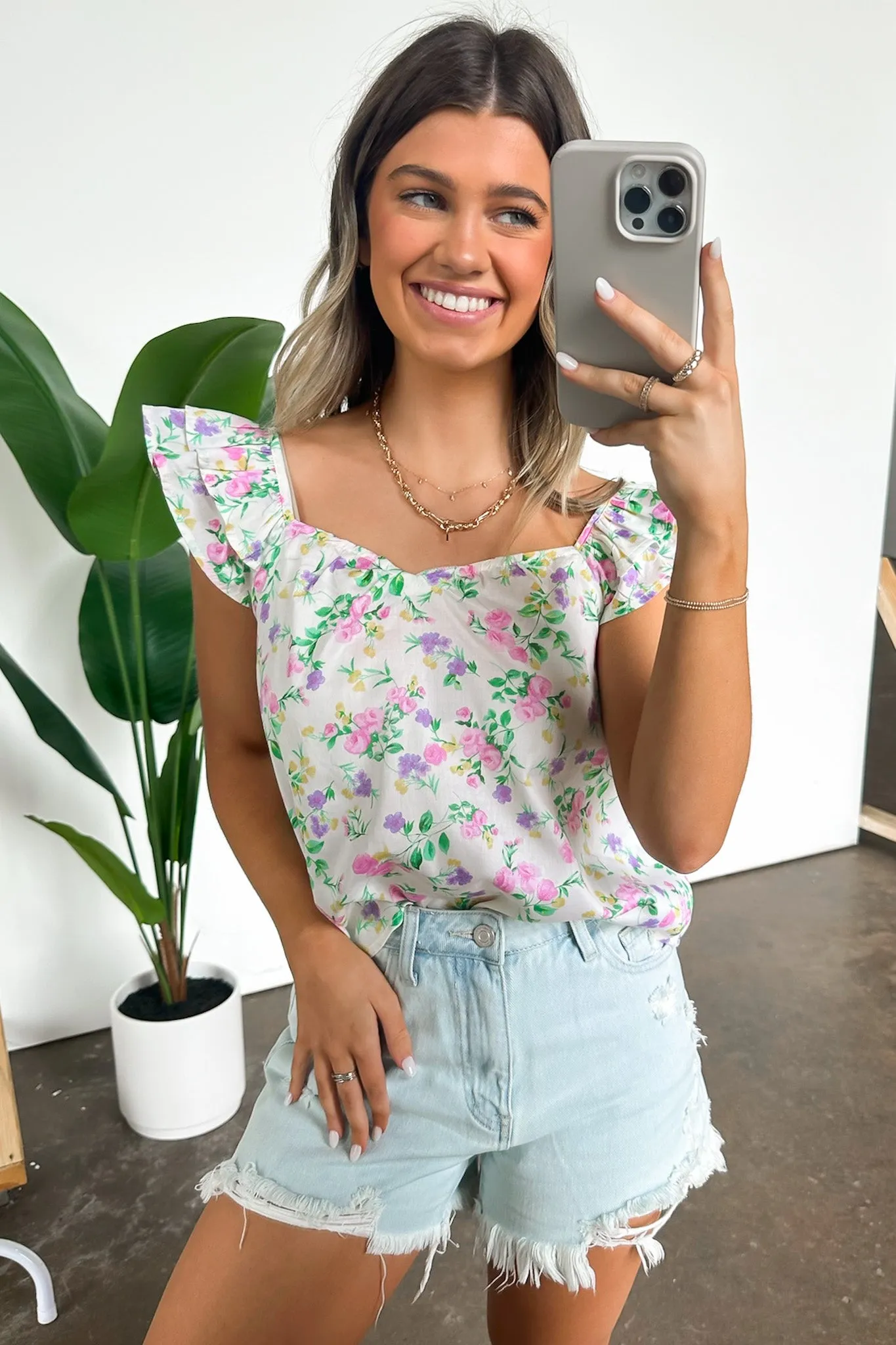 Delightful Expression Floral Sweetheart Tank Top - FINAL SALE