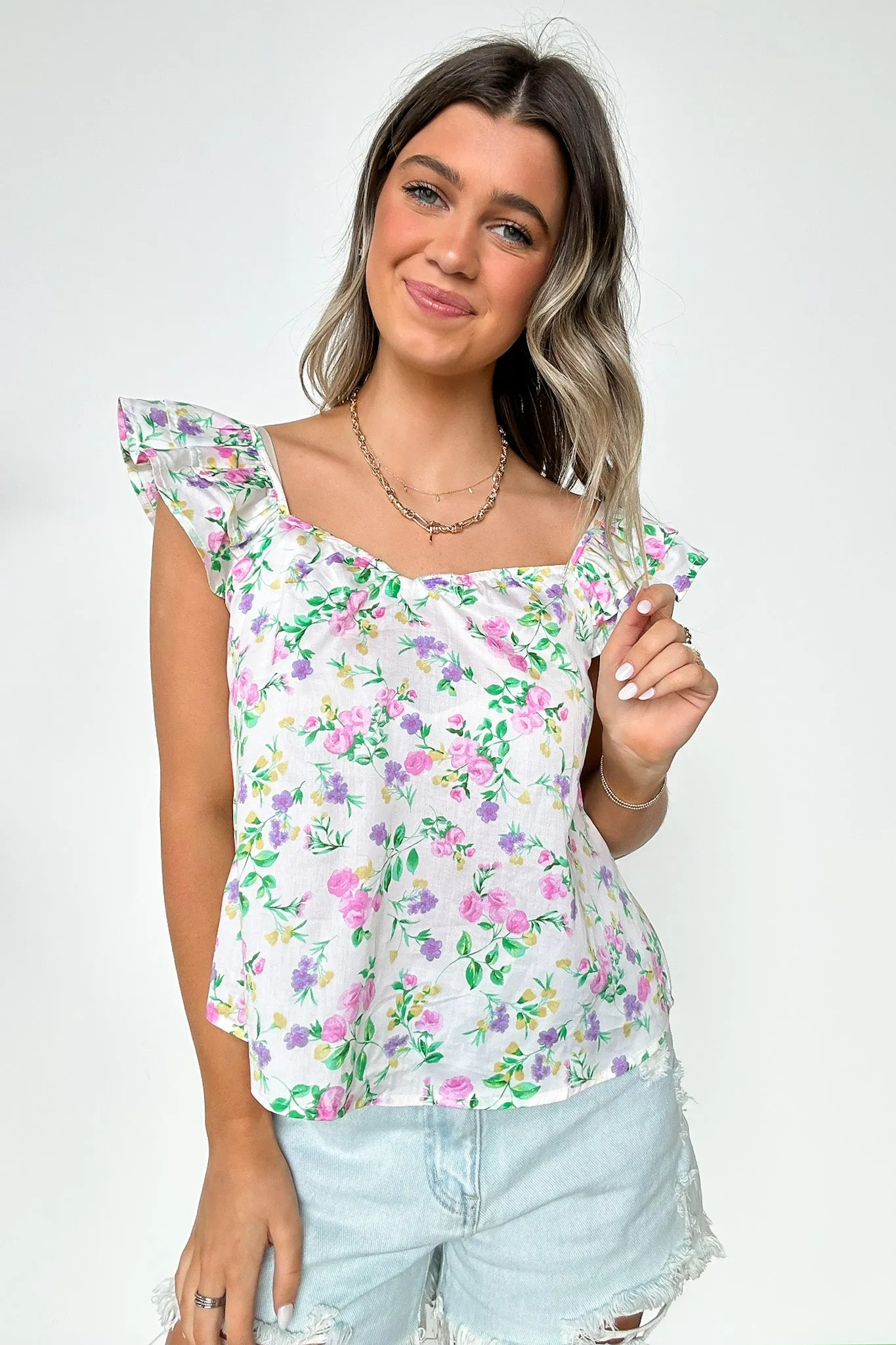 Delightful Expression Floral Sweetheart Tank Top - FINAL SALE