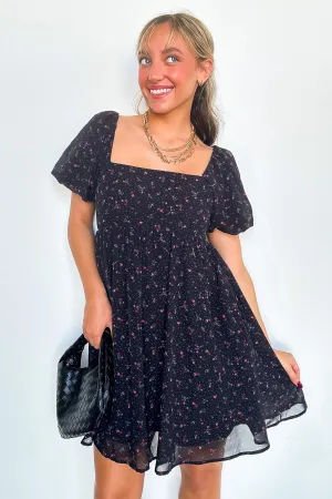 Deluxe Desire Square Neck Floral Dress