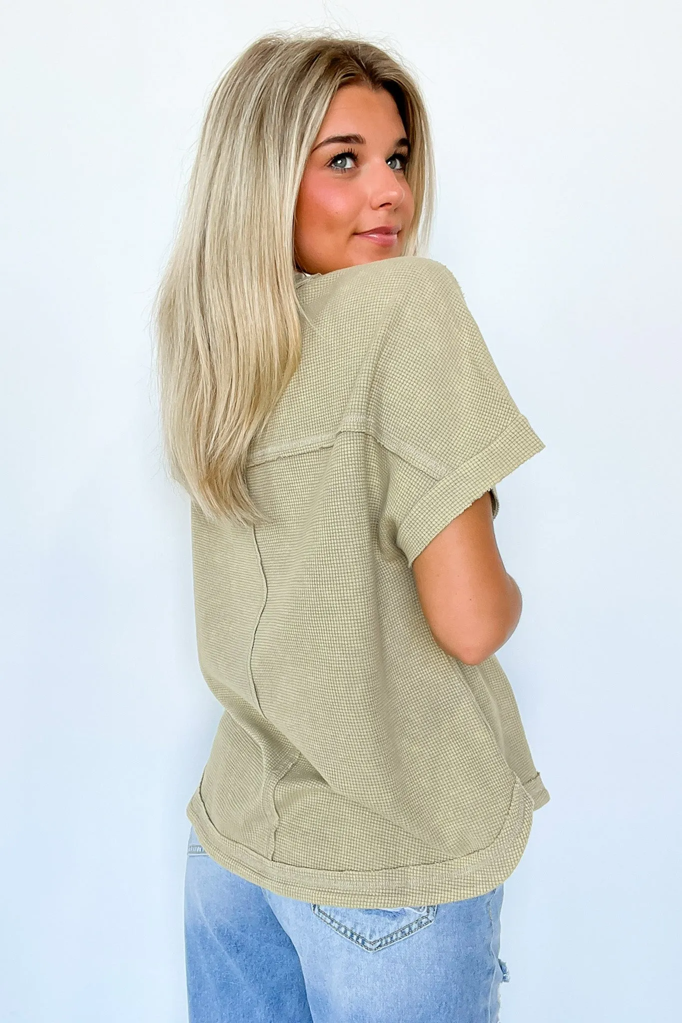 Desi Waffle Knit Pocket Top - FINAL SALE
