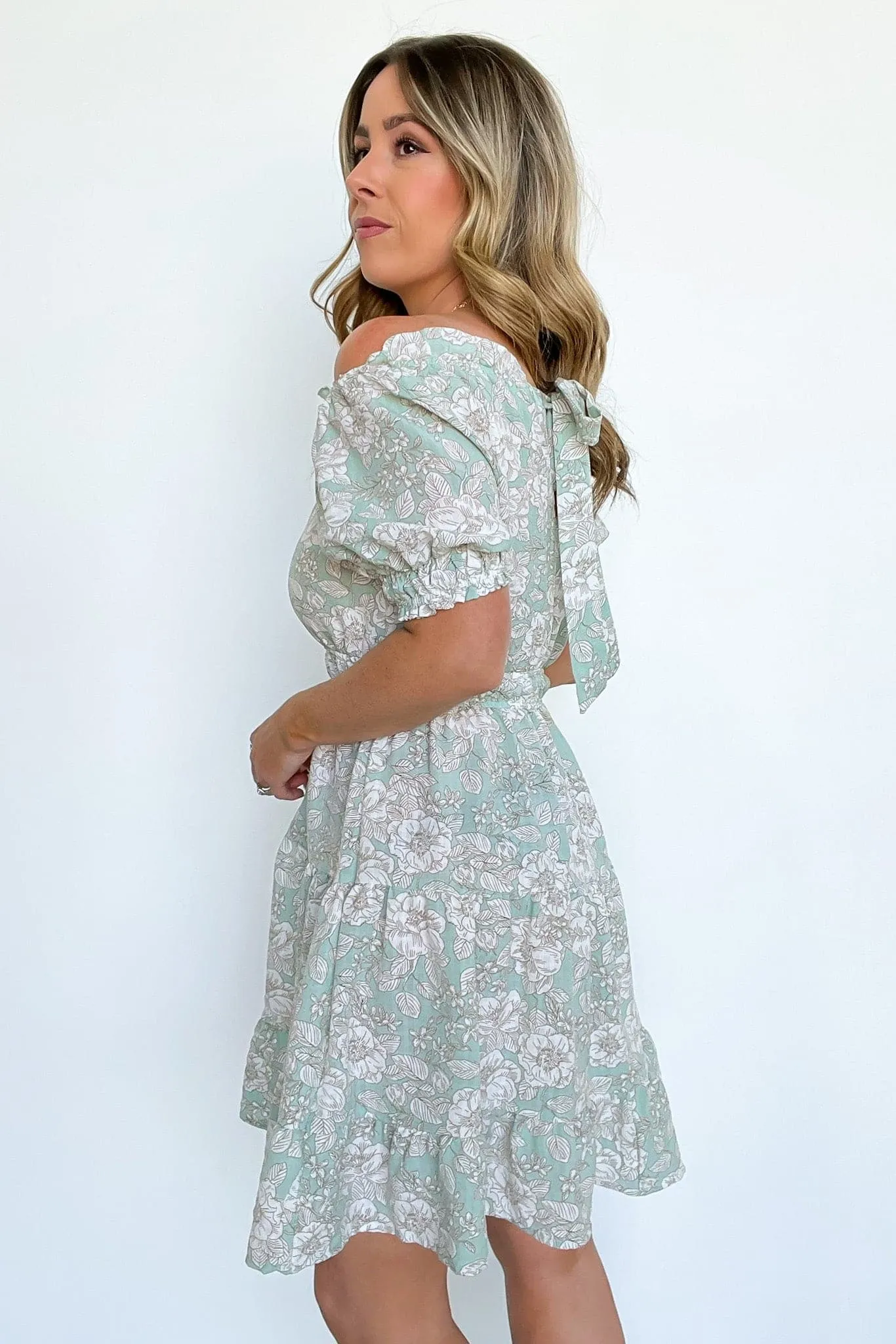 Dreamiest Darling Off Shoulder Ruffle Floral Dress - FINAL SALE