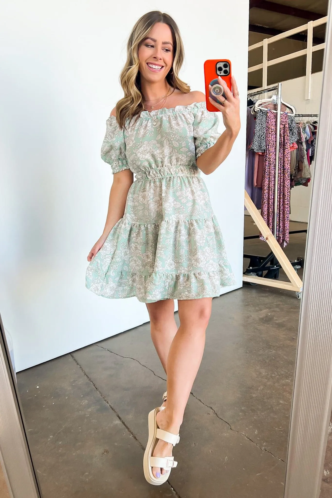 Dreamiest Darling Off Shoulder Ruffle Floral Dress - FINAL SALE