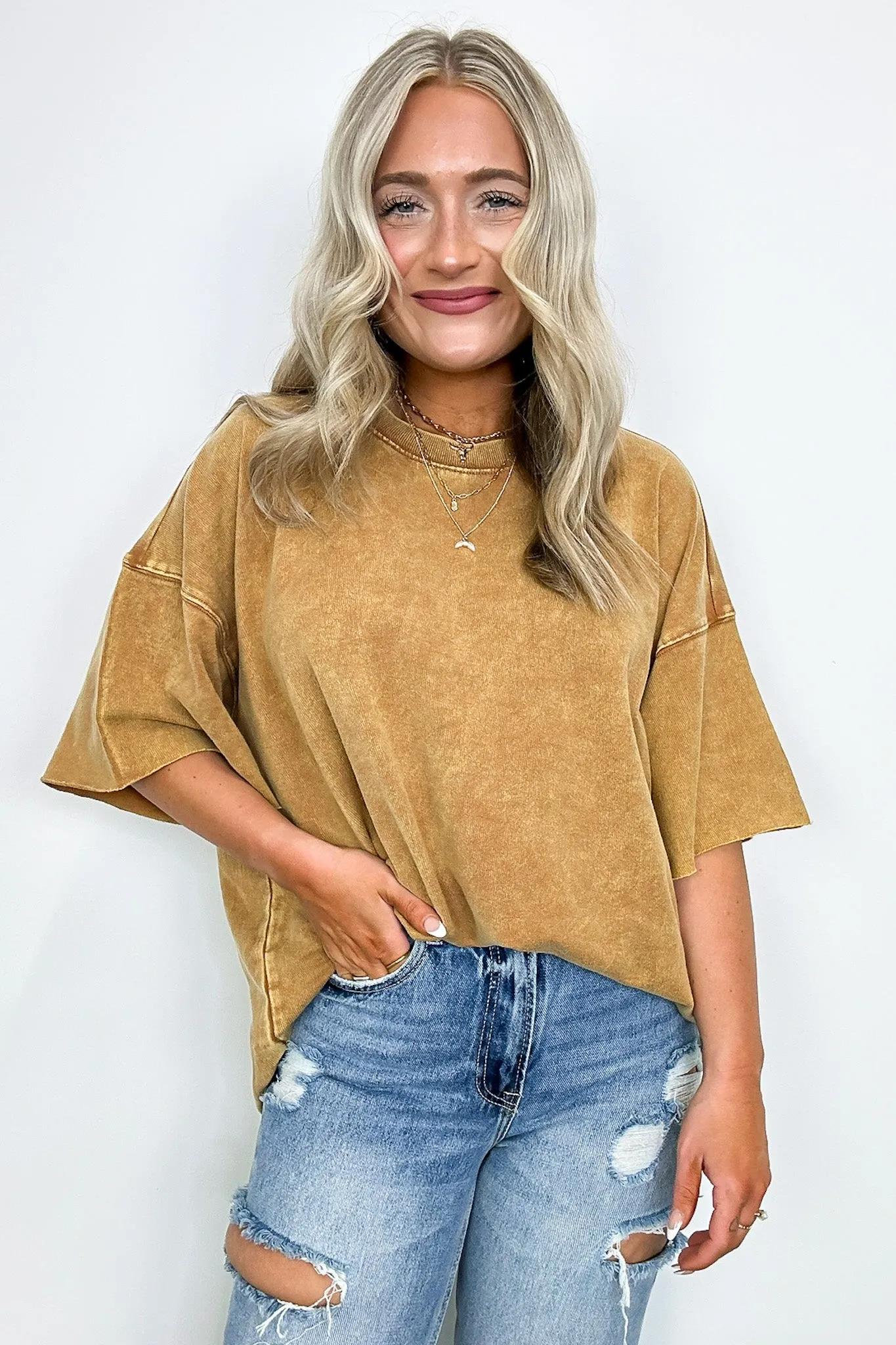 Drifting Dreams Acid Wash Relaxed Fit Top - BACK IN STOCK