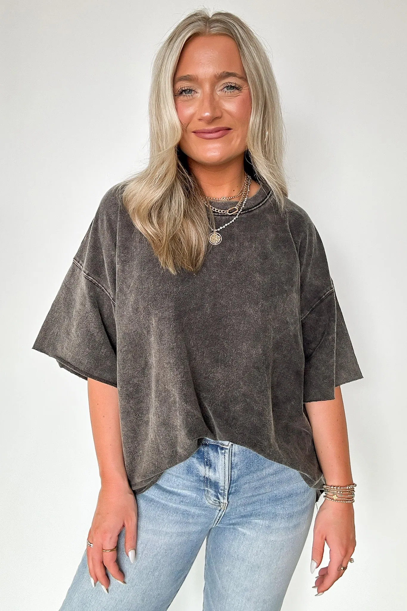 Drifting Dreams Acid Wash Relaxed Fit Top - BACK IN STOCK