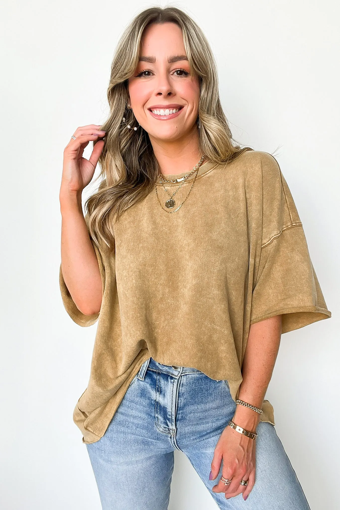 Drifting Dreams Acid Wash Relaxed Fit Top - BACK IN STOCK