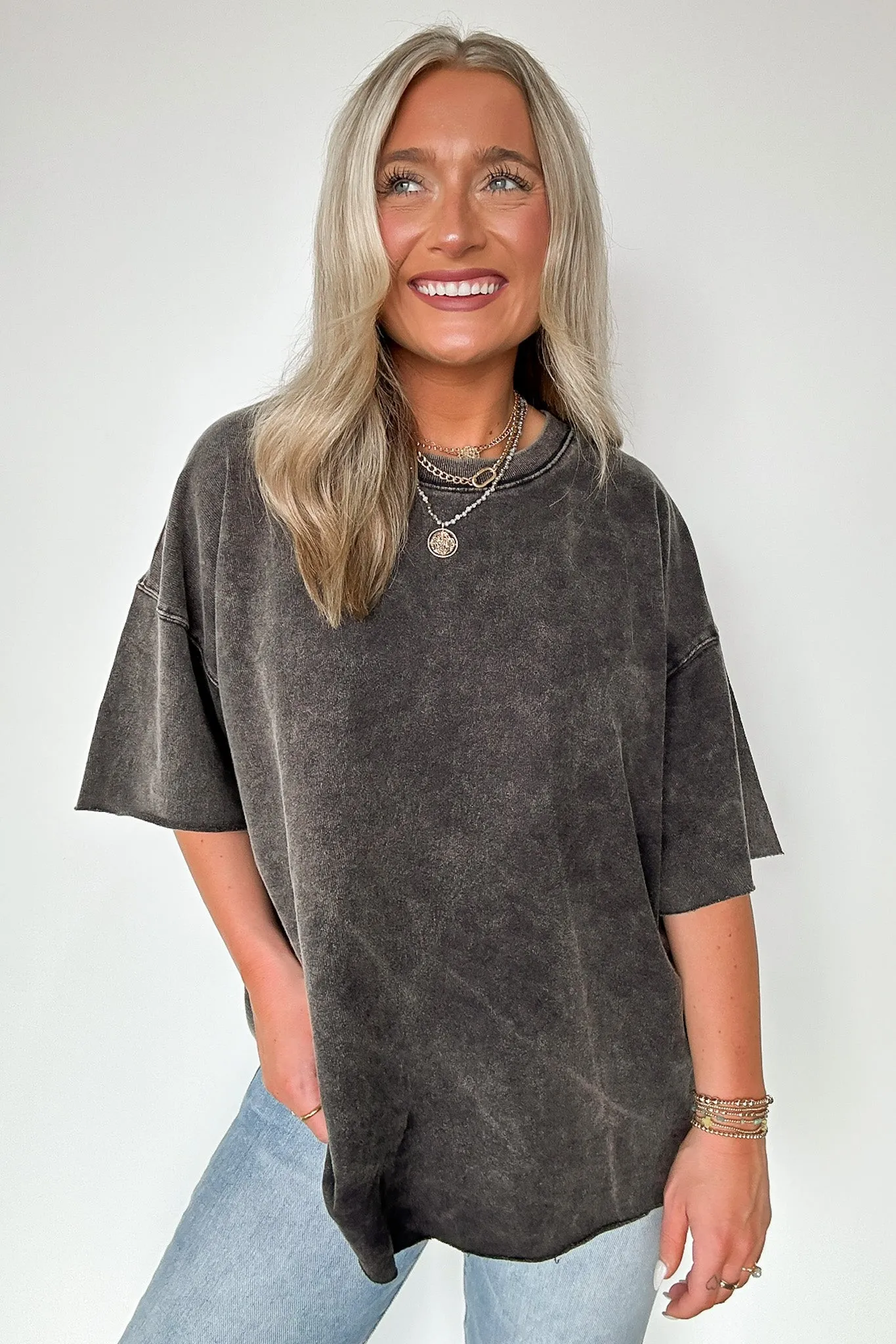 Drifting Dreams Acid Wash Relaxed Fit Top - BACK IN STOCK