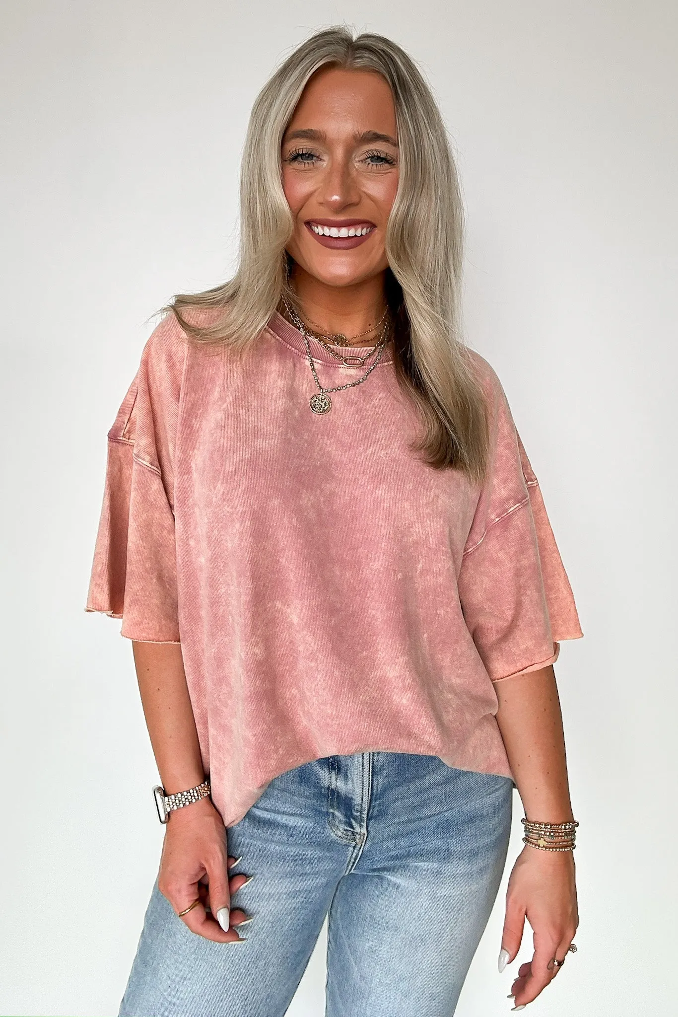 Drifting Dreams Acid Wash Relaxed Fit Top - BACK IN STOCK