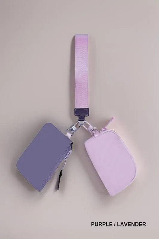 Dual Pouch Wristlet Keychain