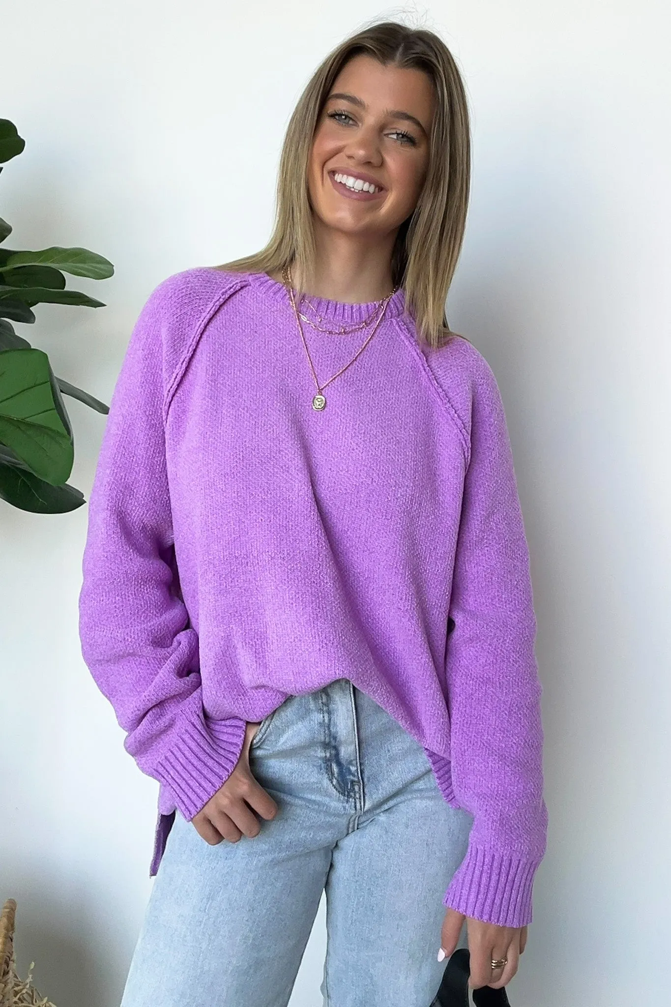Easily Endearing Chenille Knit Raglan Sweater - BACK IN STOCK