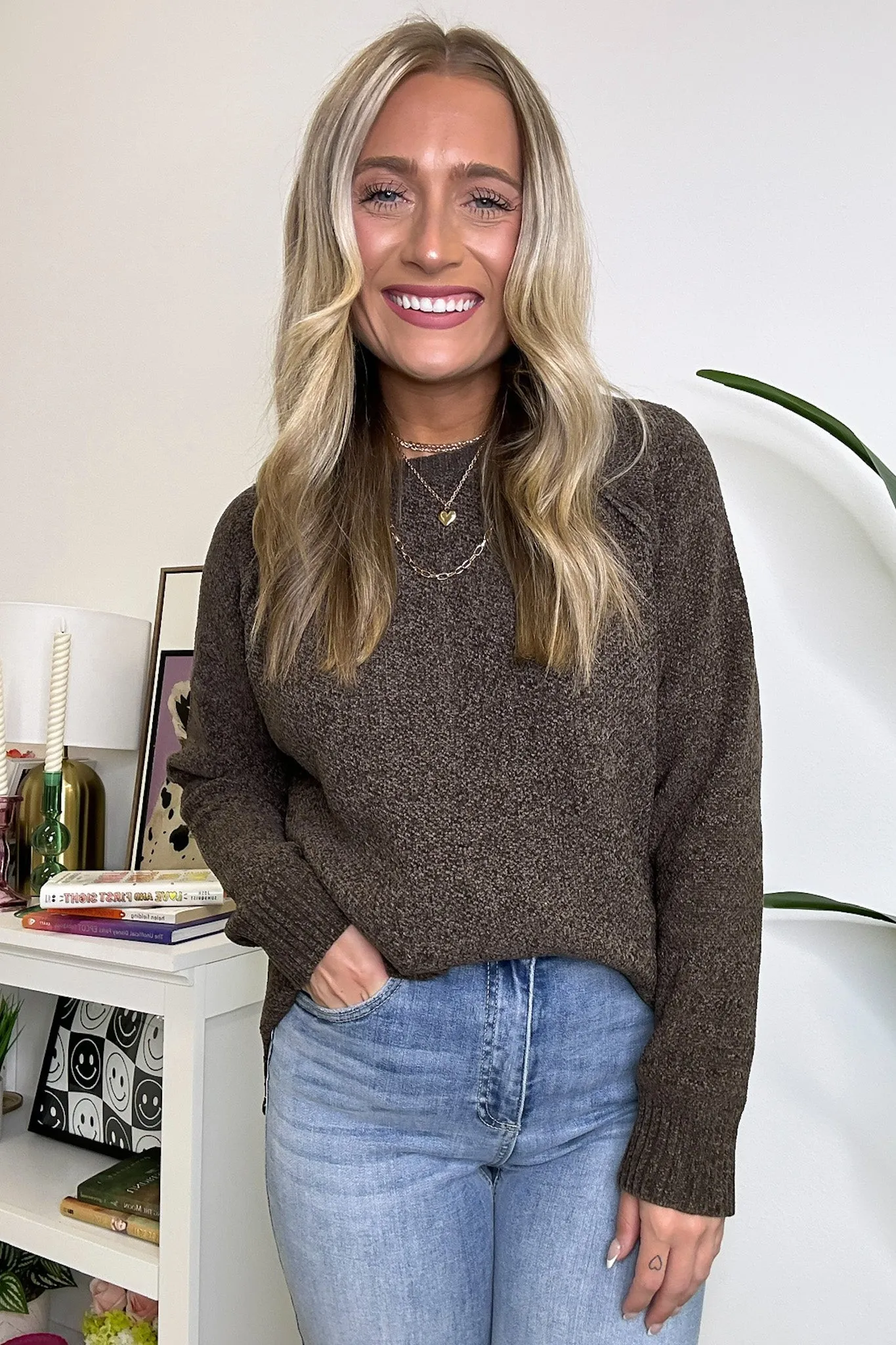 Easily Endearing Chenille Knit Raglan Sweater - BACK IN STOCK