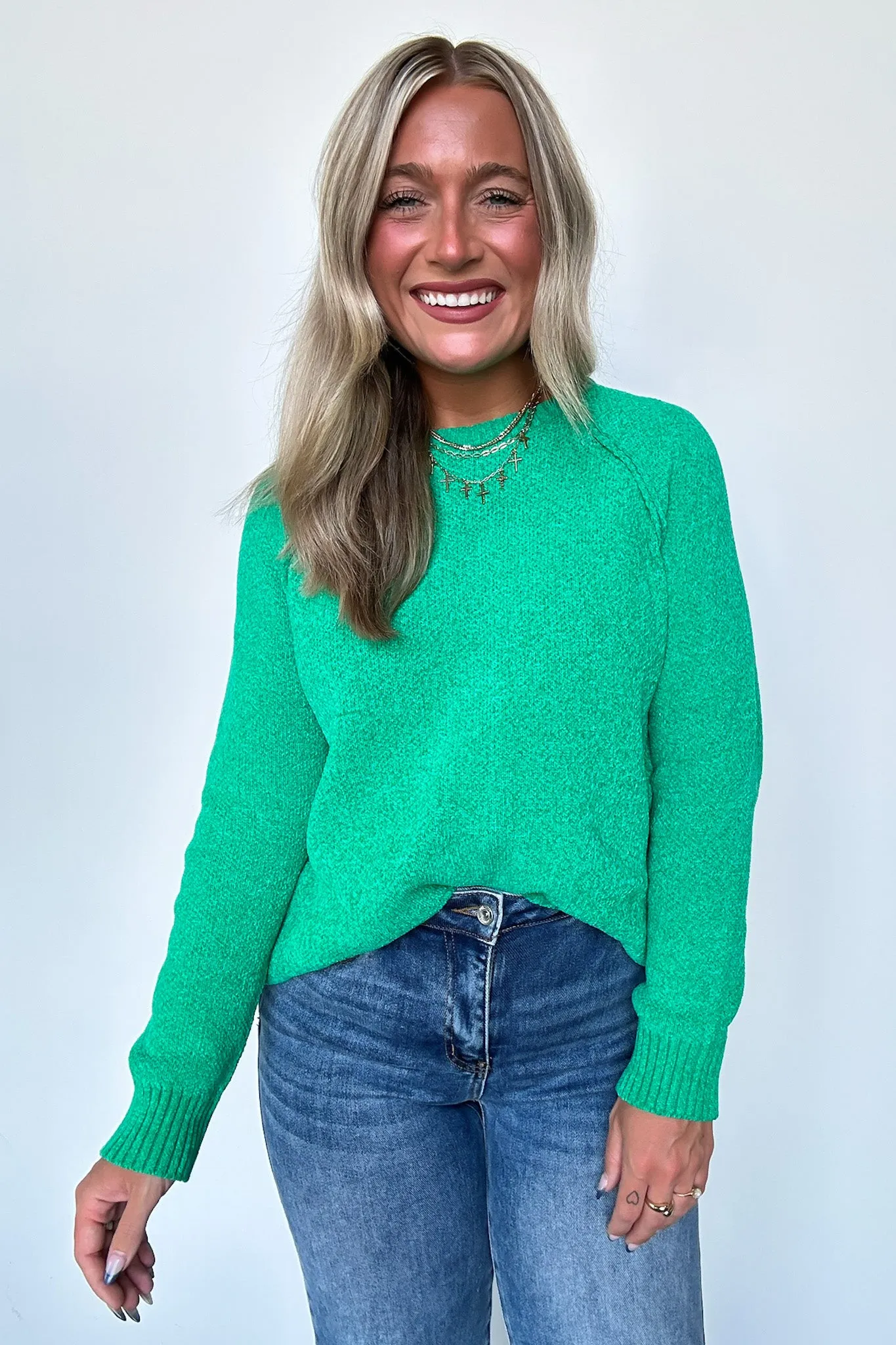 Easily Endearing Chenille Knit Raglan Sweater - BACK IN STOCK