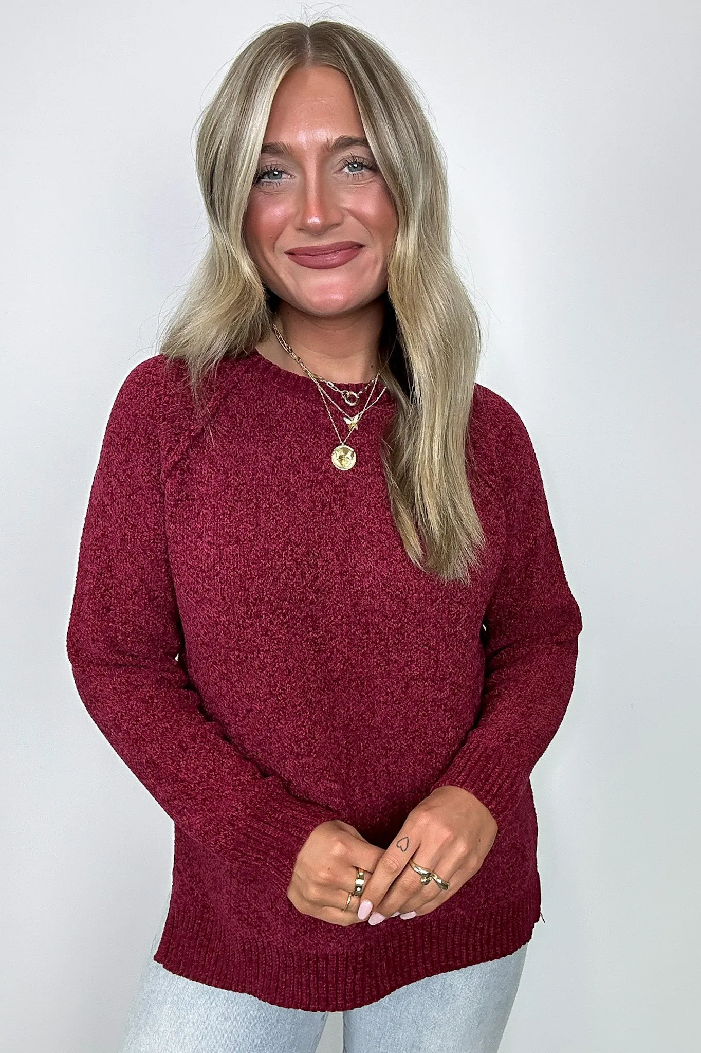 Easily Endearing Chenille Knit Raglan Sweater - BACK IN STOCK