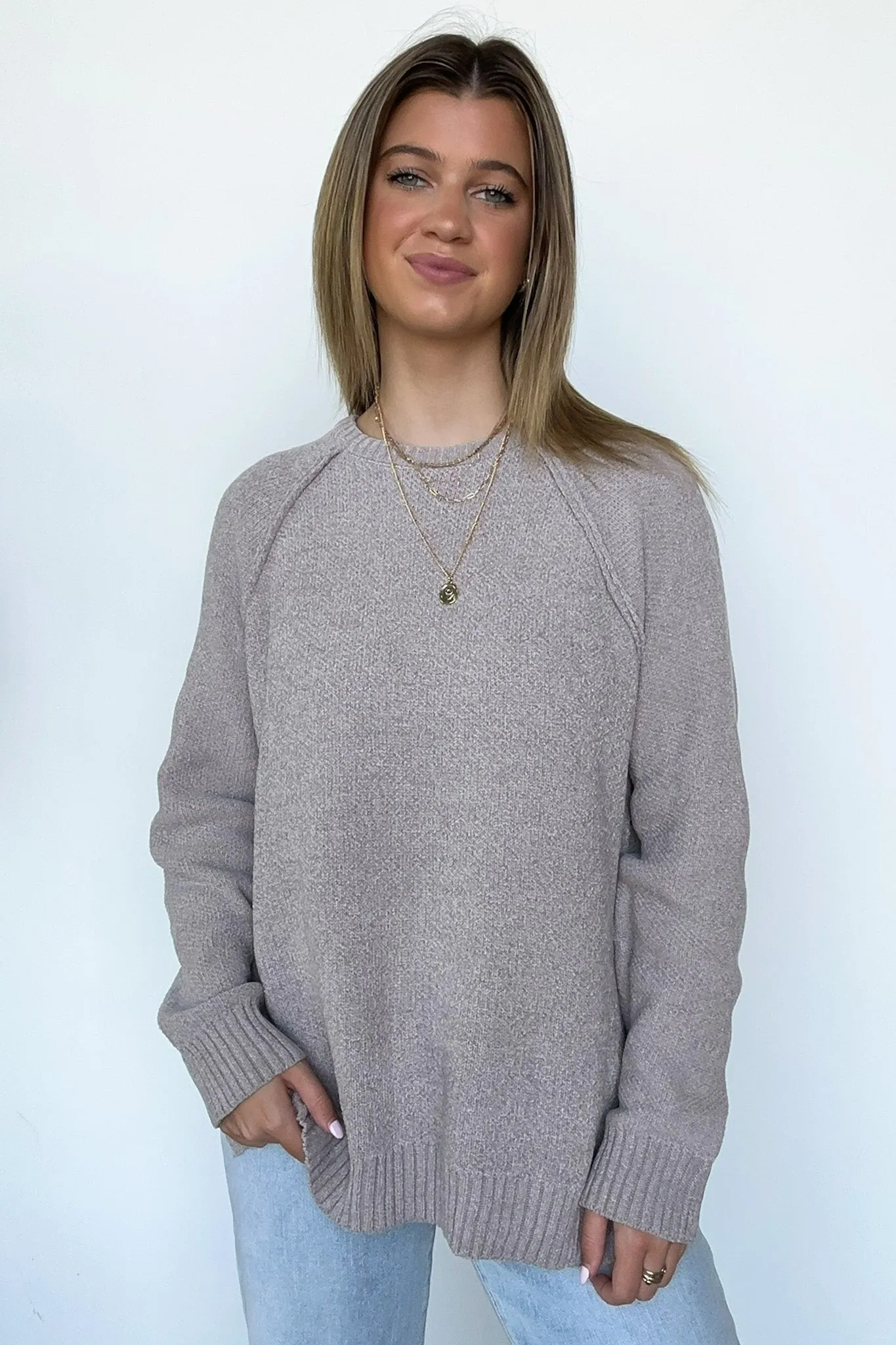 Easily Endearing Chenille Knit Raglan Sweater - BACK IN STOCK
