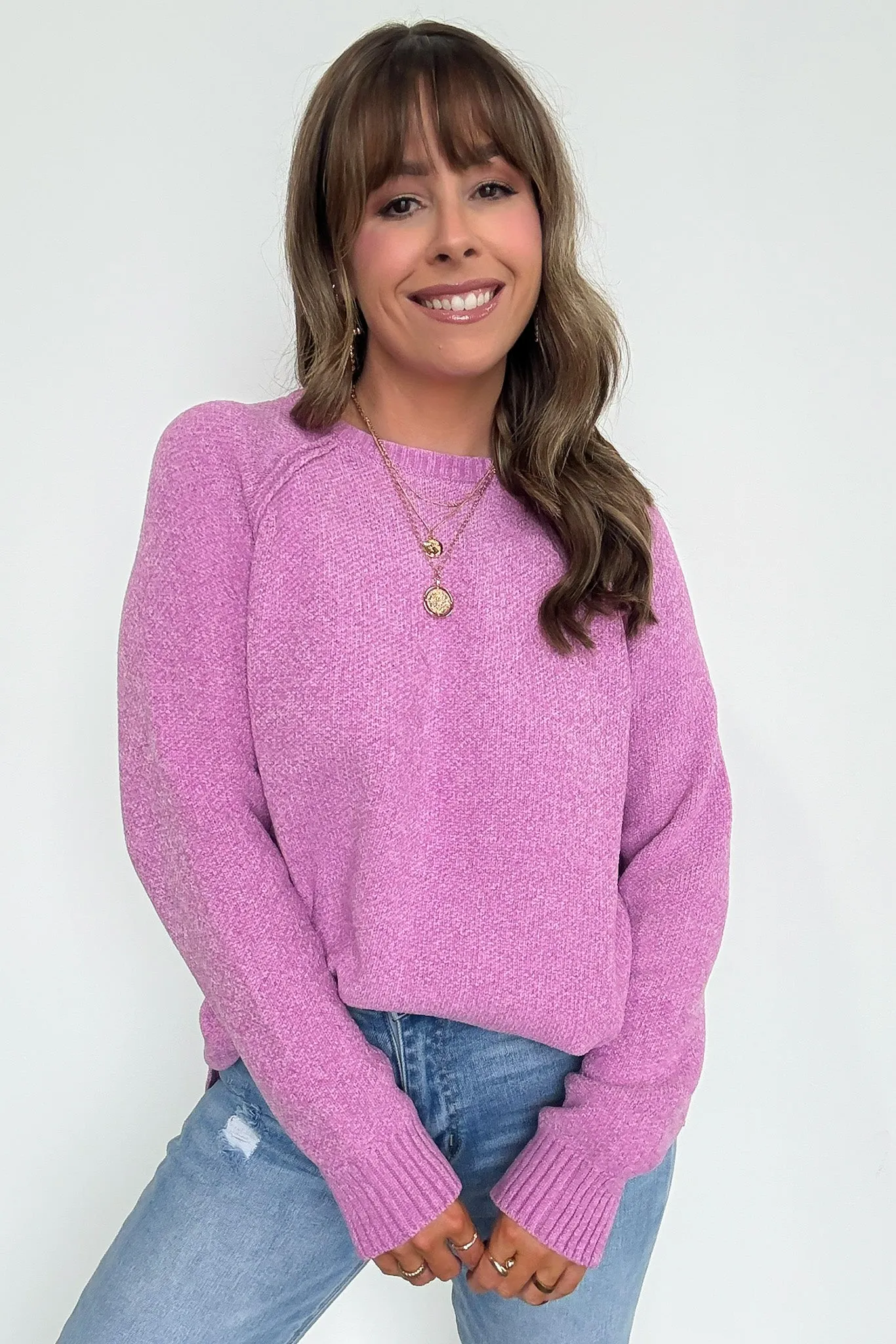 Easily Endearing Chenille Knit Raglan Sweater - BACK IN STOCK