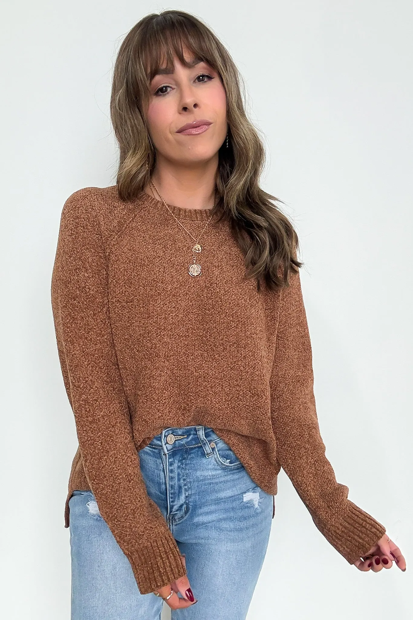 Easily Endearing Chenille Knit Raglan Sweater - BACK IN STOCK
