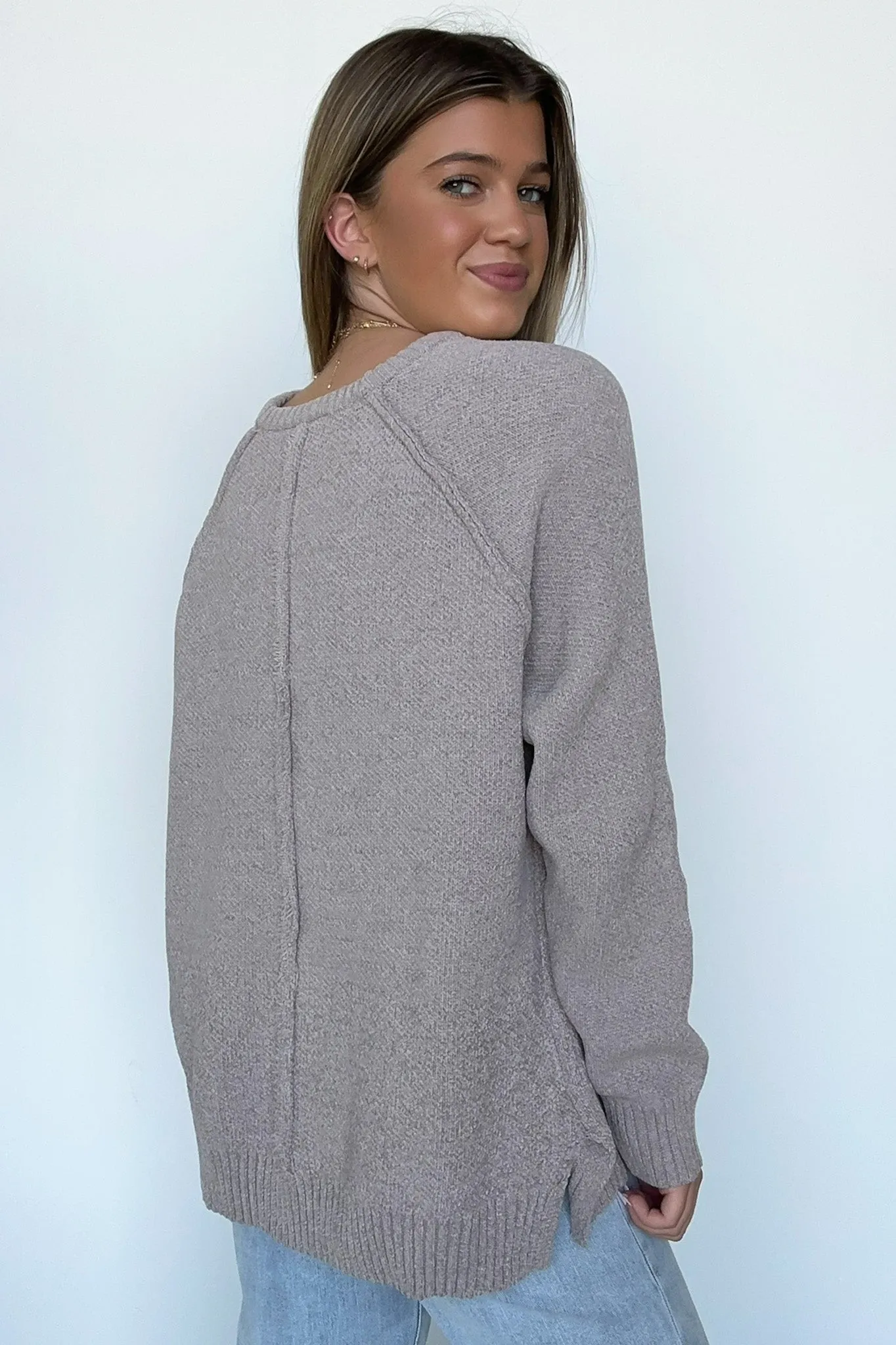 Easily Endearing Chenille Knit Raglan Sweater - BACK IN STOCK