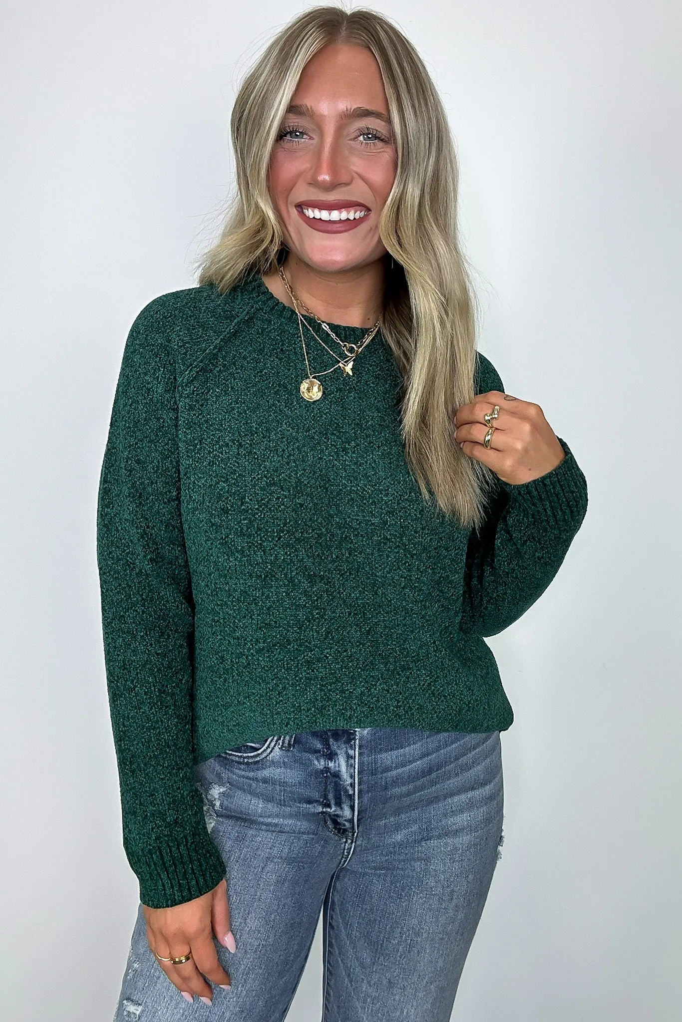 Easily Endearing Chenille Knit Raglan Sweater - BACK IN STOCK