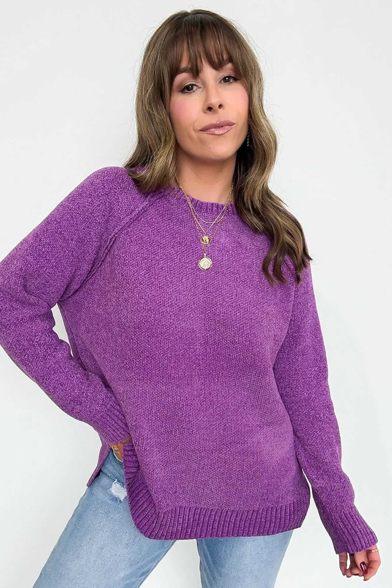 Easily Endearing Chenille Knit Raglan Sweater - BACK IN STOCK