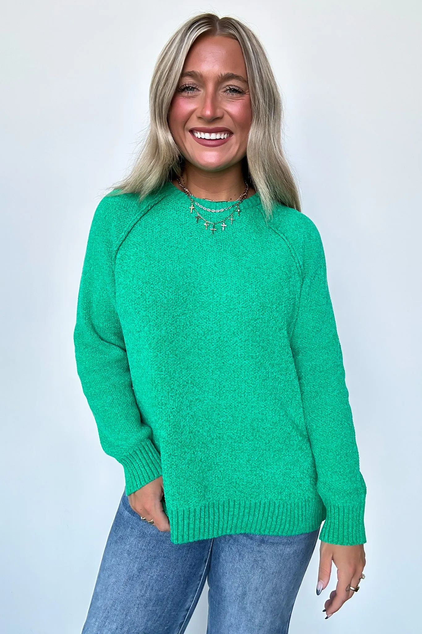 Easily Endearing Chenille Knit Raglan Sweater - BACK IN STOCK