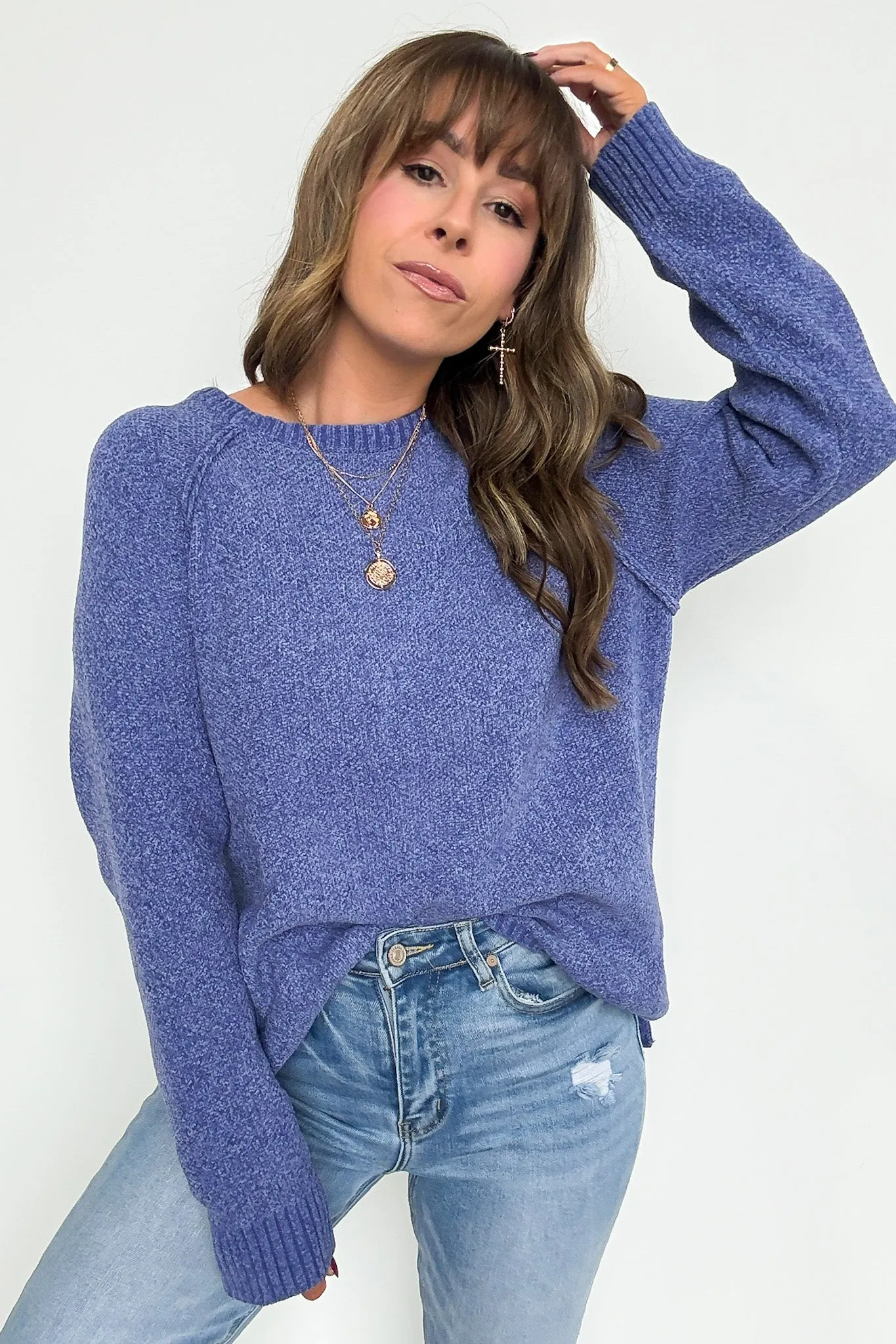 Easily Endearing Chenille Knit Raglan Sweater - BACK IN STOCK