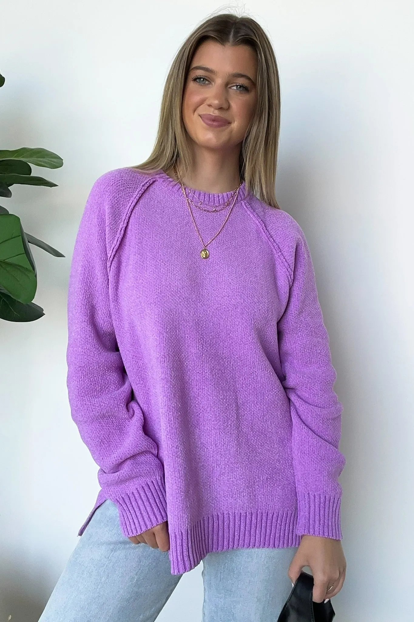 Easily Endearing Chenille Knit Raglan Sweater - BACK IN STOCK