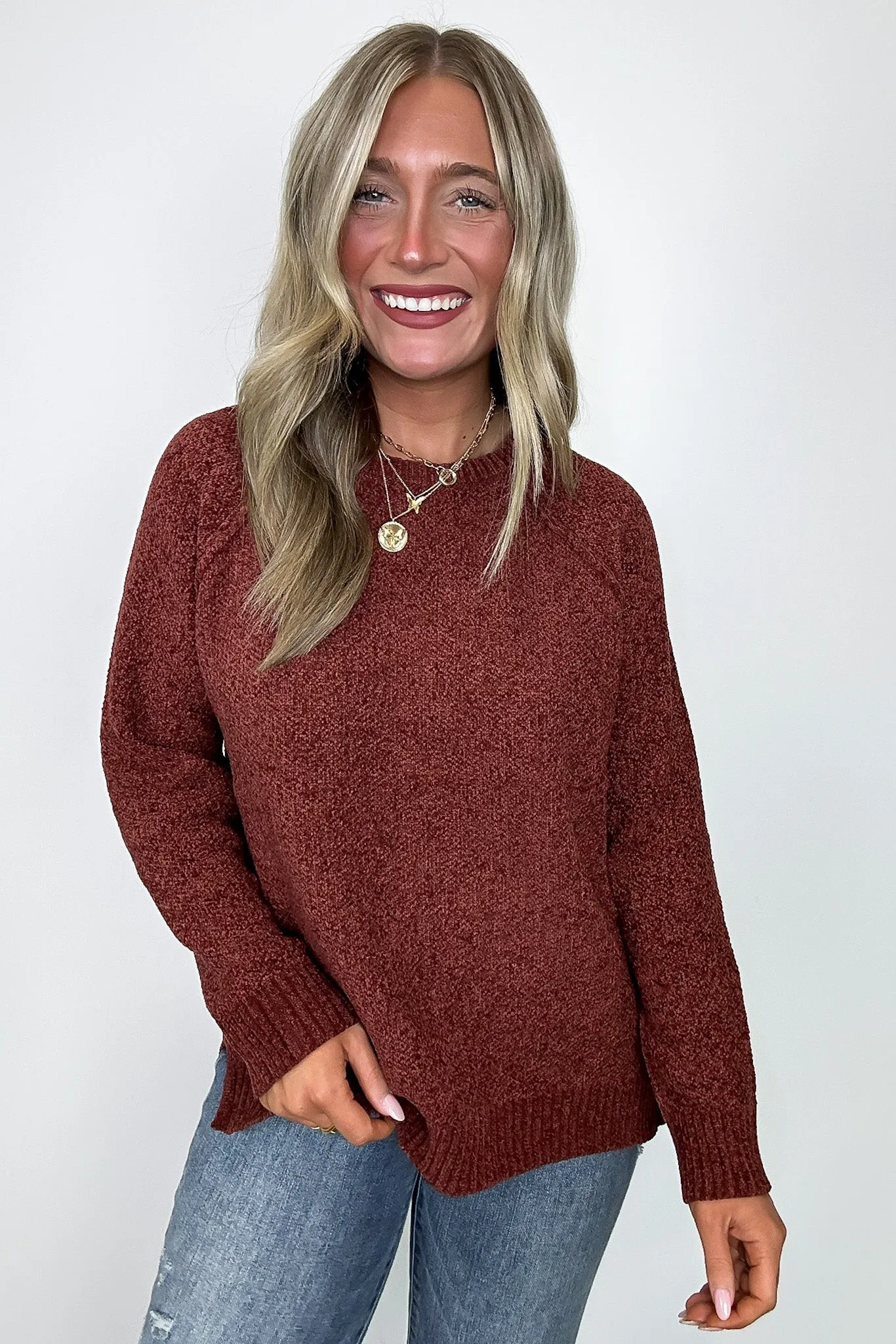 Easily Endearing Chenille Knit Raglan Sweater - BACK IN STOCK
