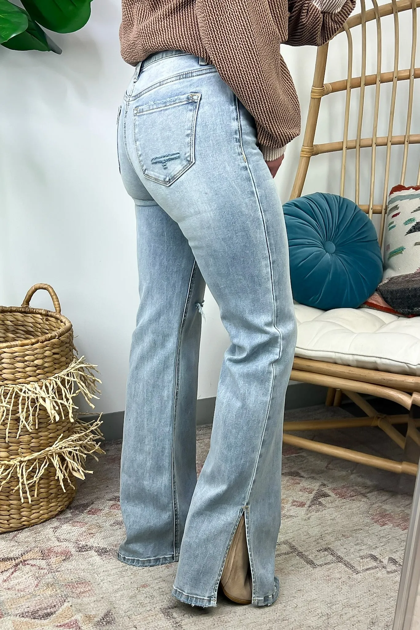 Easton High Rise Distressed Wide Flare Jeans - FINAL SALE