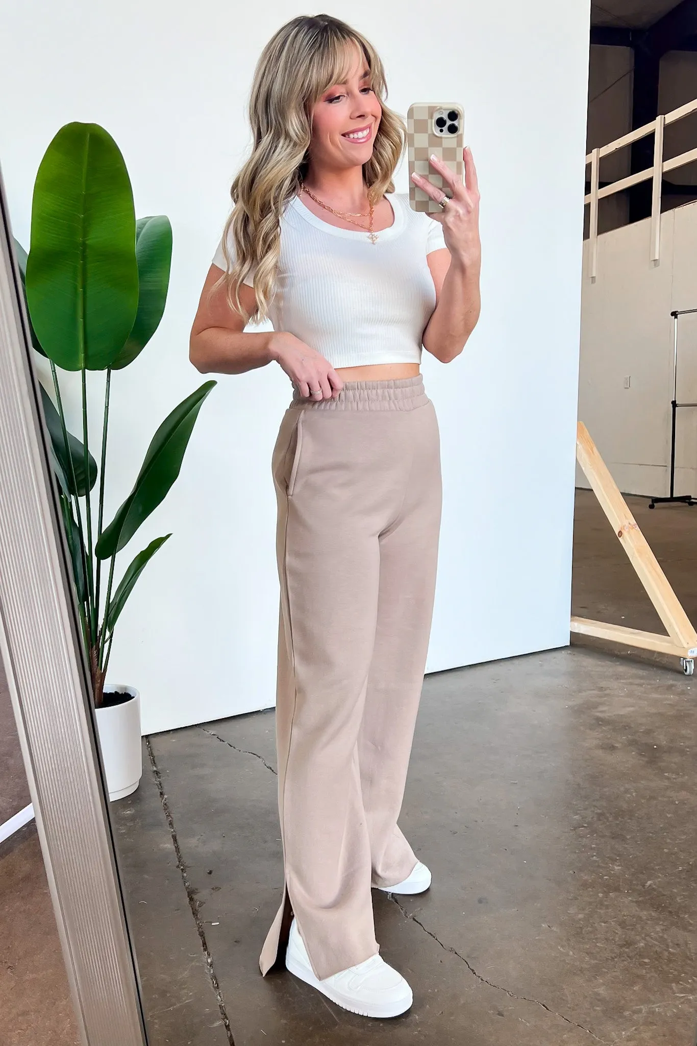 Easygoing Style Wide Leg Slit Lounge Pants - FINAL SALE