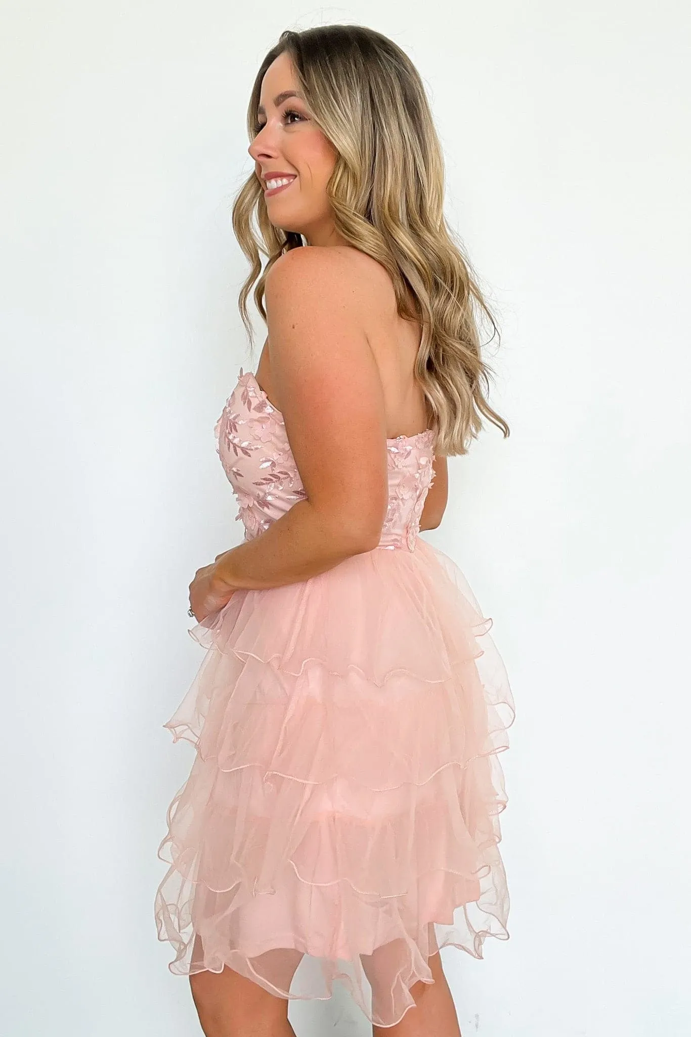 Effervescent Afternoon Floral Lace Tulle Tiered Dress - FINAL SALE