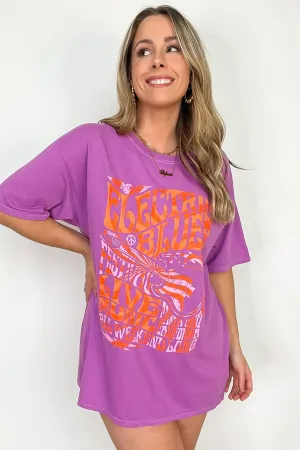 Electric Blues Oversized Vintage Graphic Tee - BACK IN STOCK