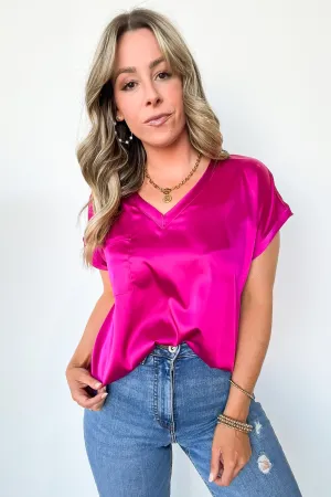 Elegant Mindset Satin Cap Sleeve Top - FINAL SALE