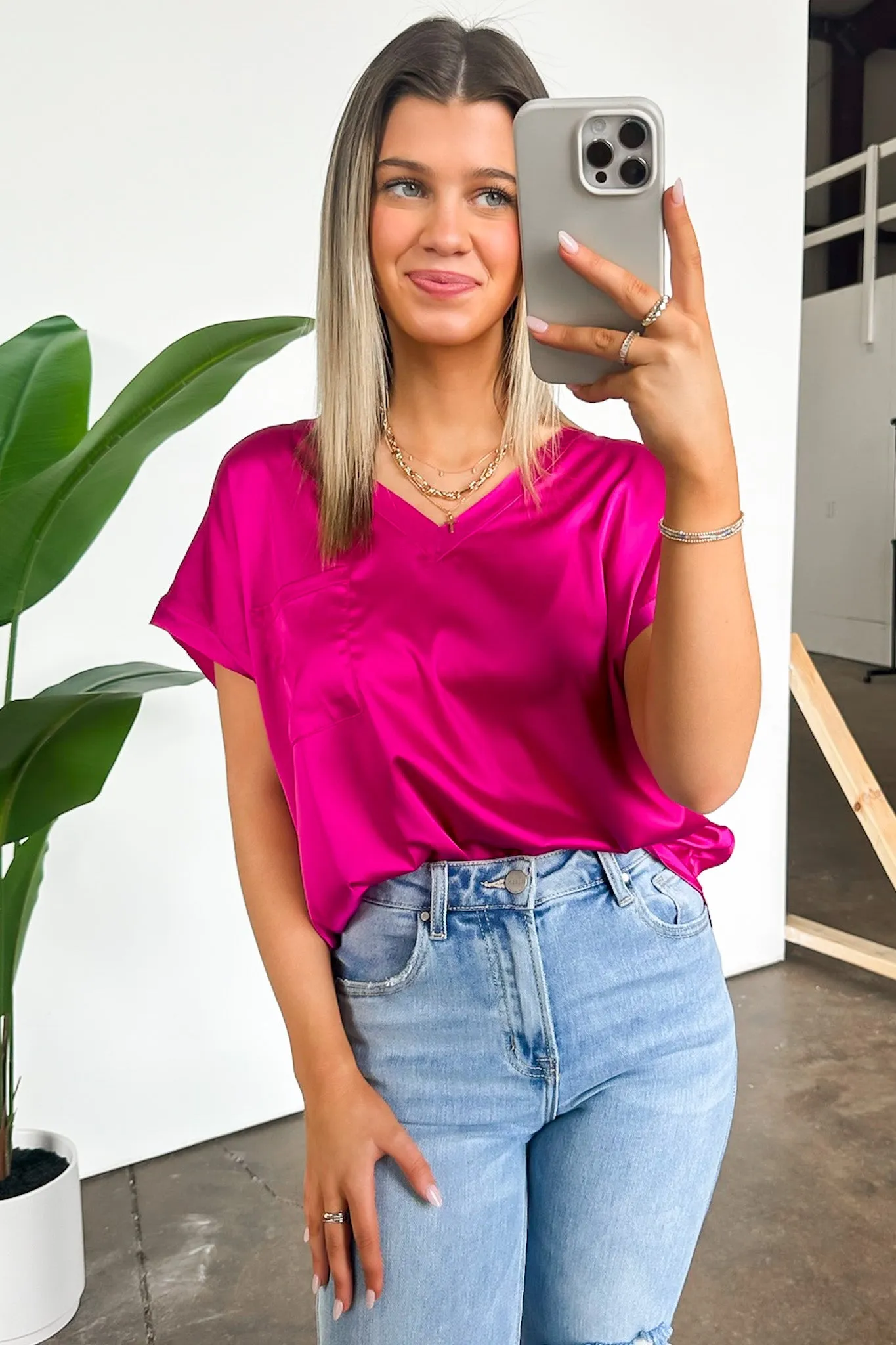 Elegant Mindset Satin Cap Sleeve Top - FINAL SALE