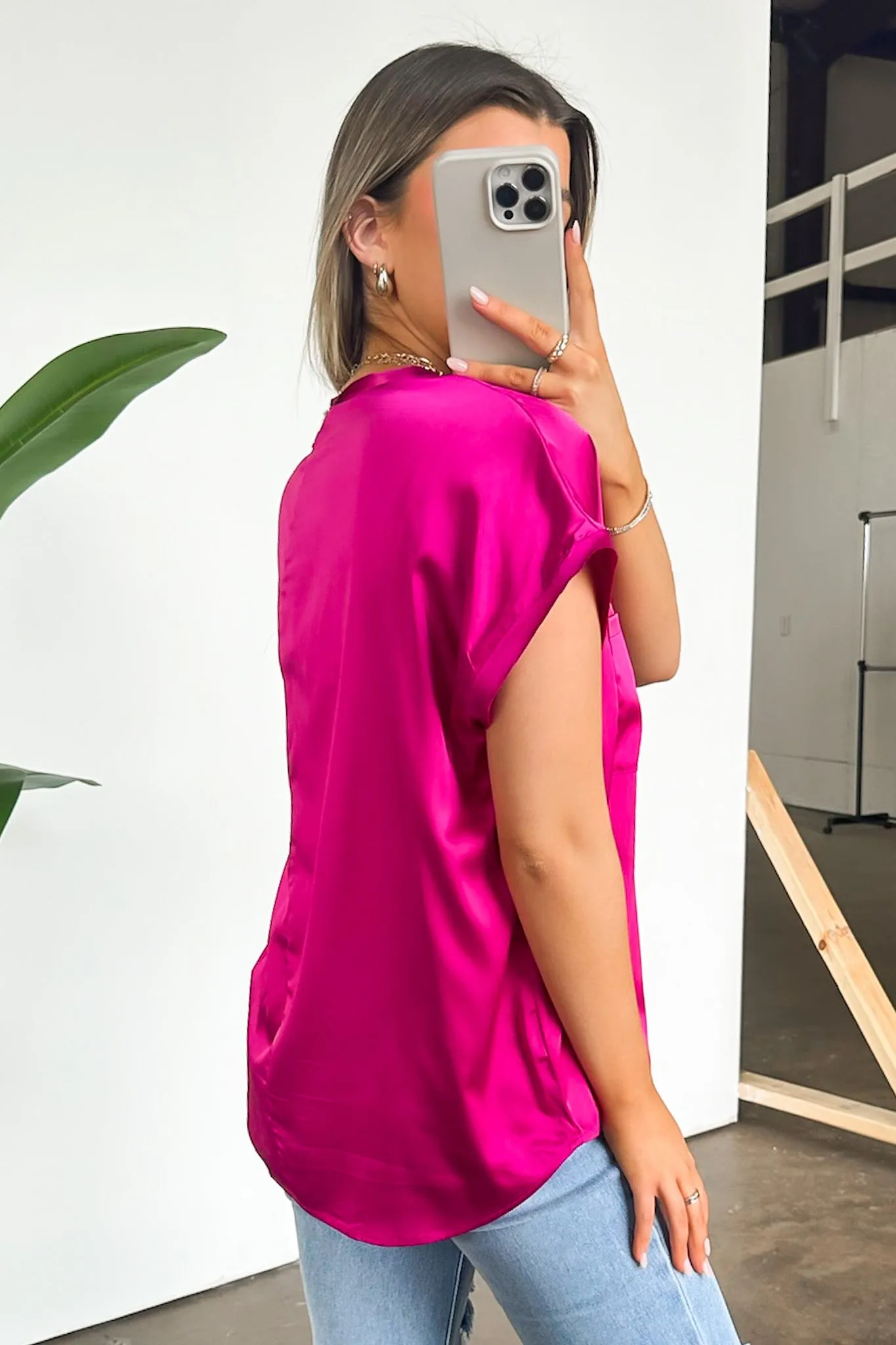 Elegant Mindset Satin Cap Sleeve Top - FINAL SALE