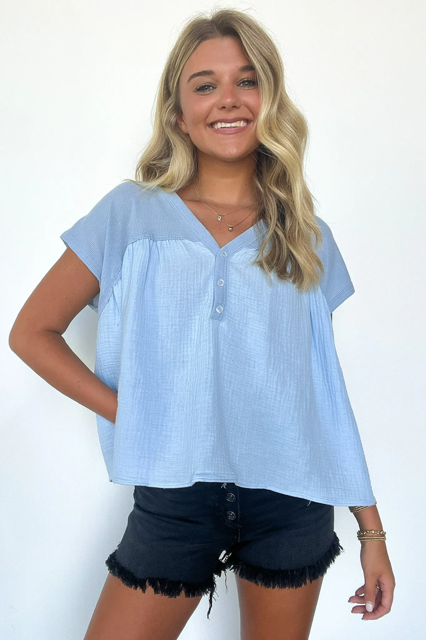 Elenora Mixed Media Top - FINAL SALE