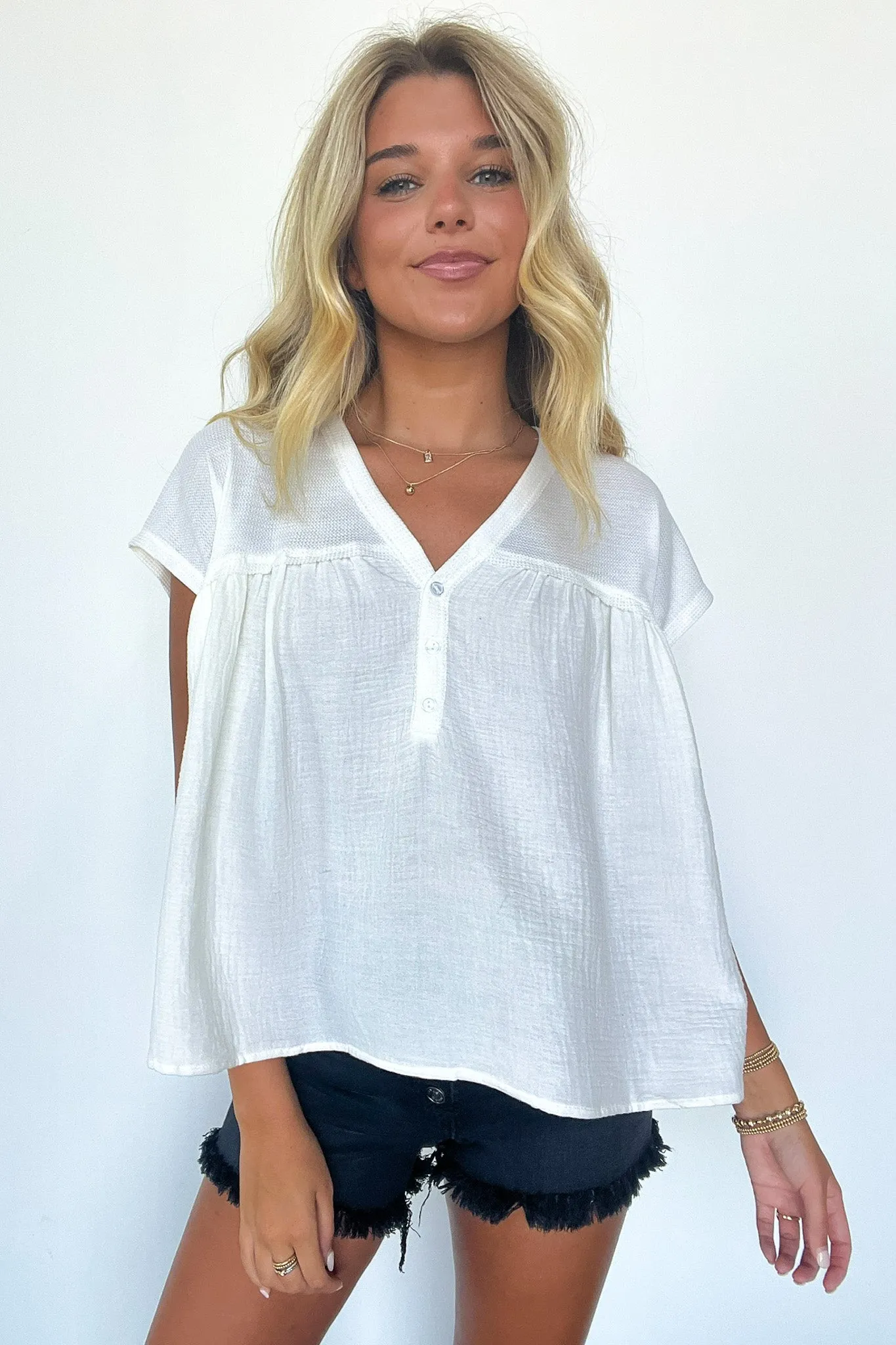 Elenora Mixed Media Top - FINAL SALE