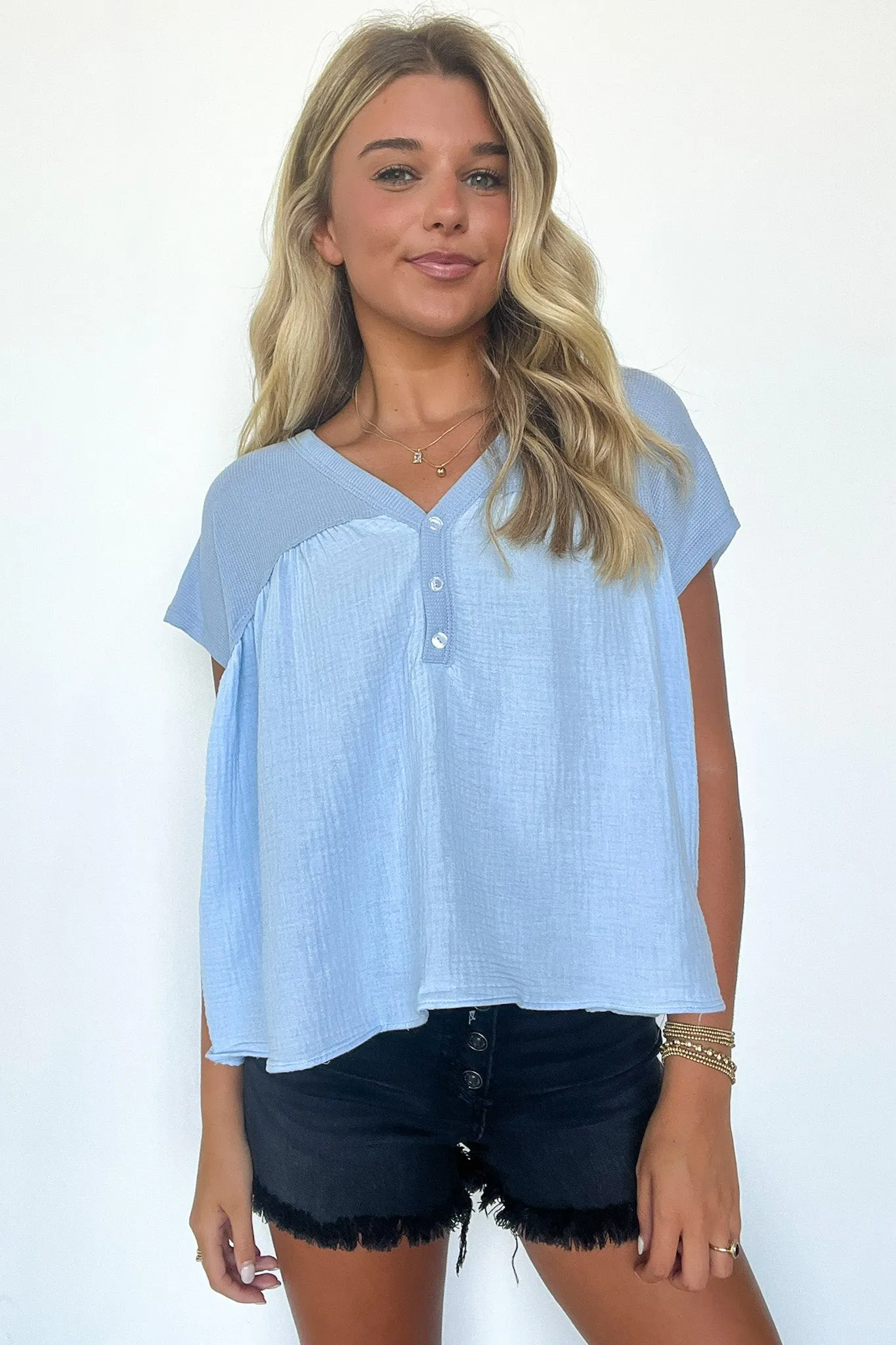 Elenora Mixed Media Top - FINAL SALE