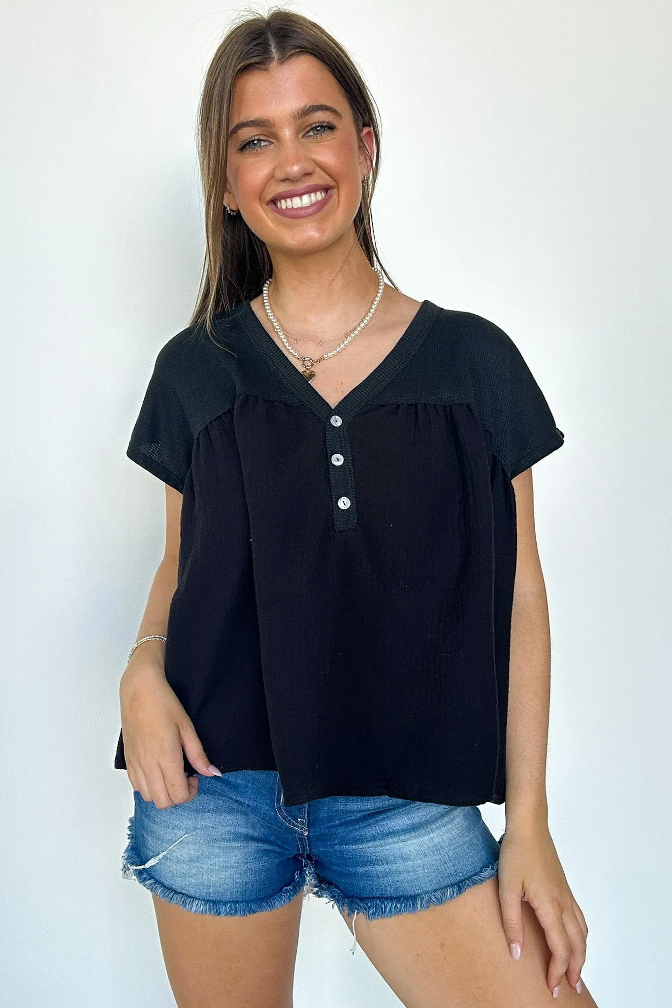 Elenora Mixed Media Top - FINAL SALE
