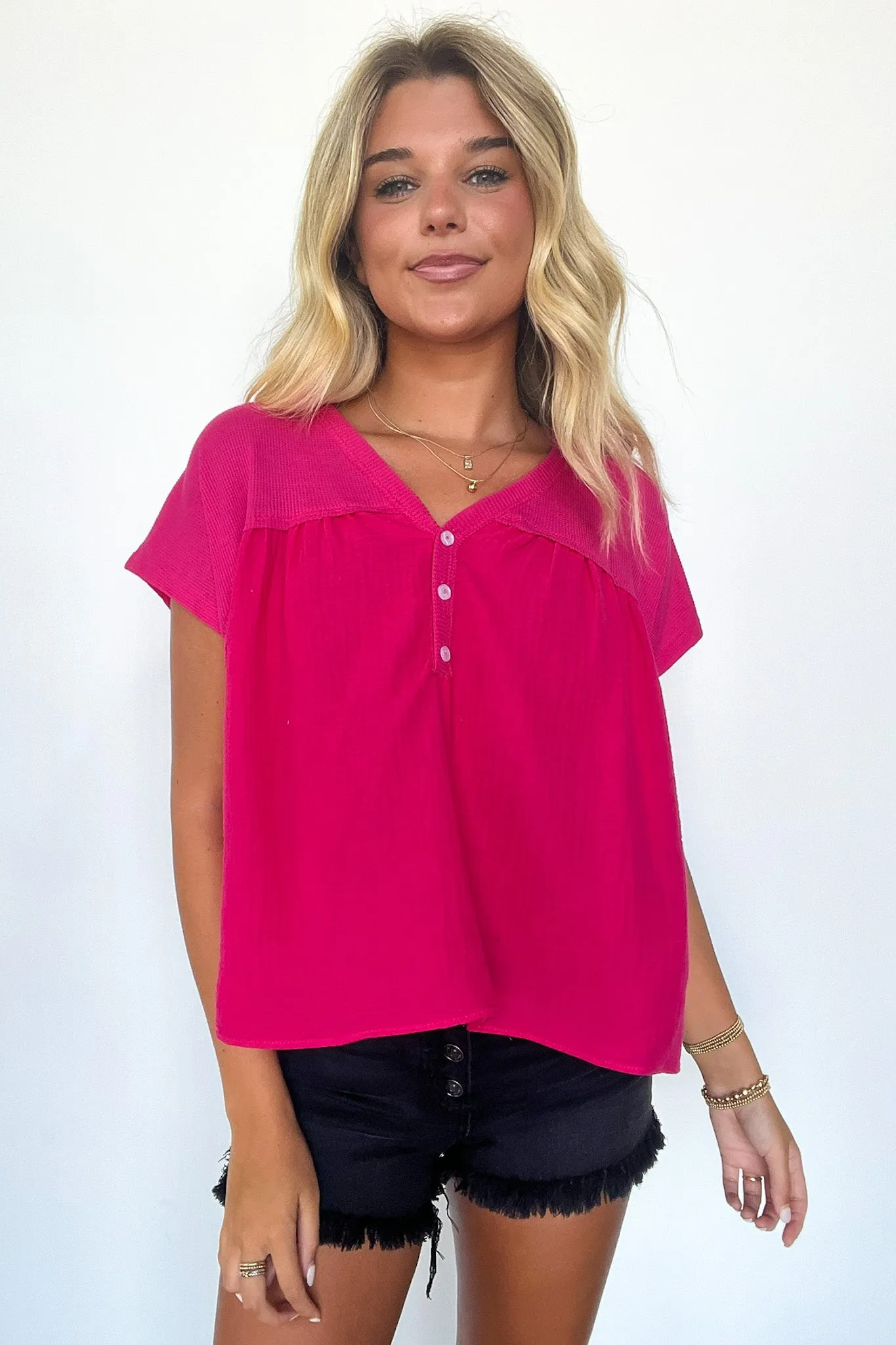 Elenora Mixed Media Top - FINAL SALE