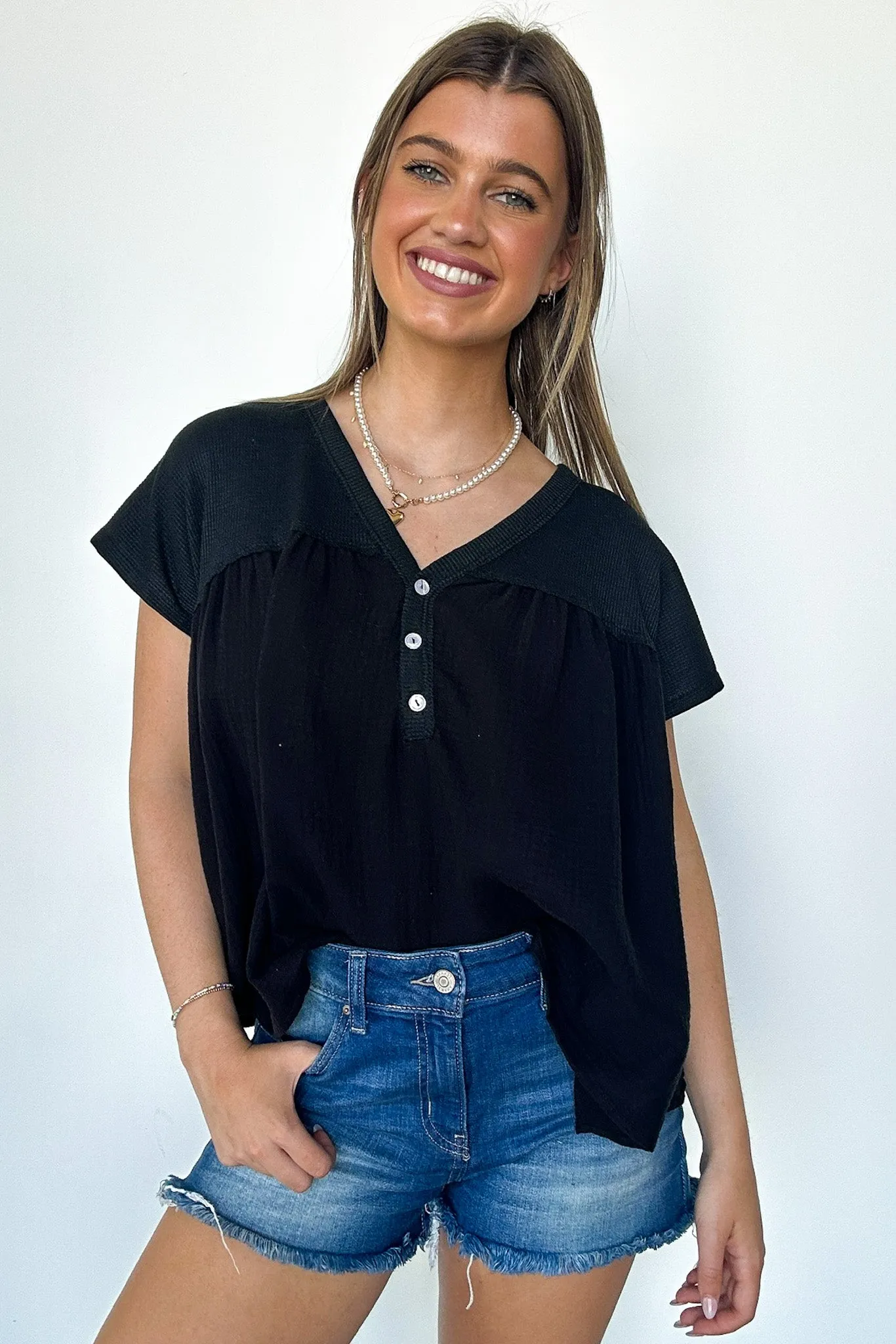 Elenora Mixed Media Top - FINAL SALE