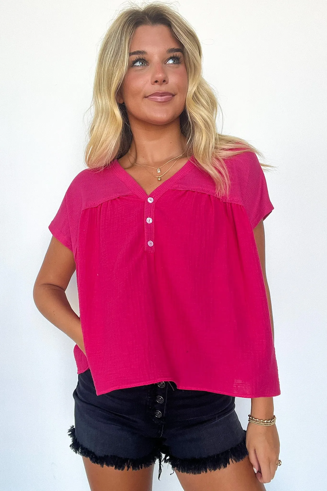 Elenora Mixed Media Top - FINAL SALE